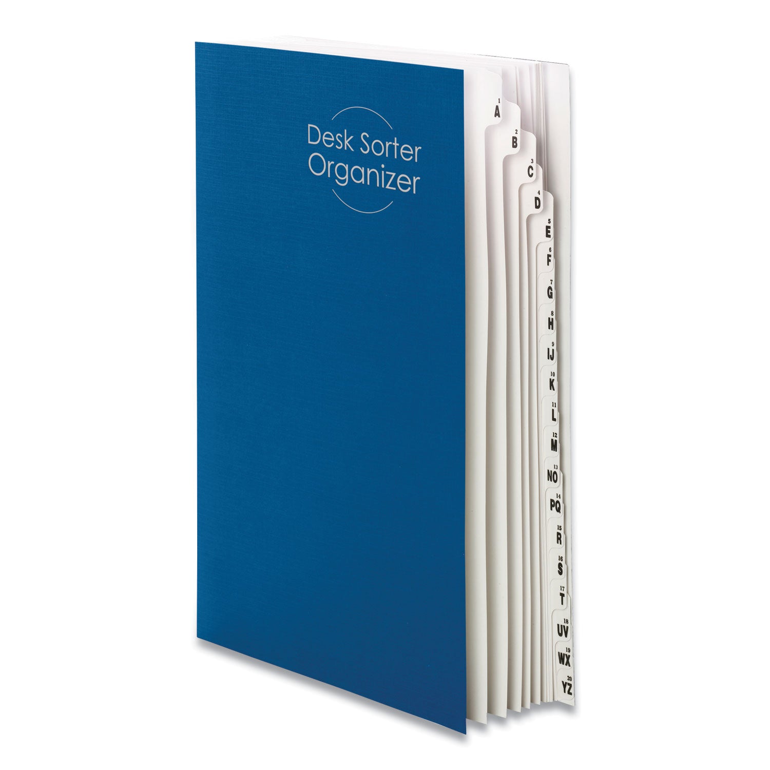Deluxe Expandable Indexed Desk File/Sorter, Reinforced Tabs, 20 Dividers, Alpha/Numeric Index, Legal Size, Dark Blue Cover -