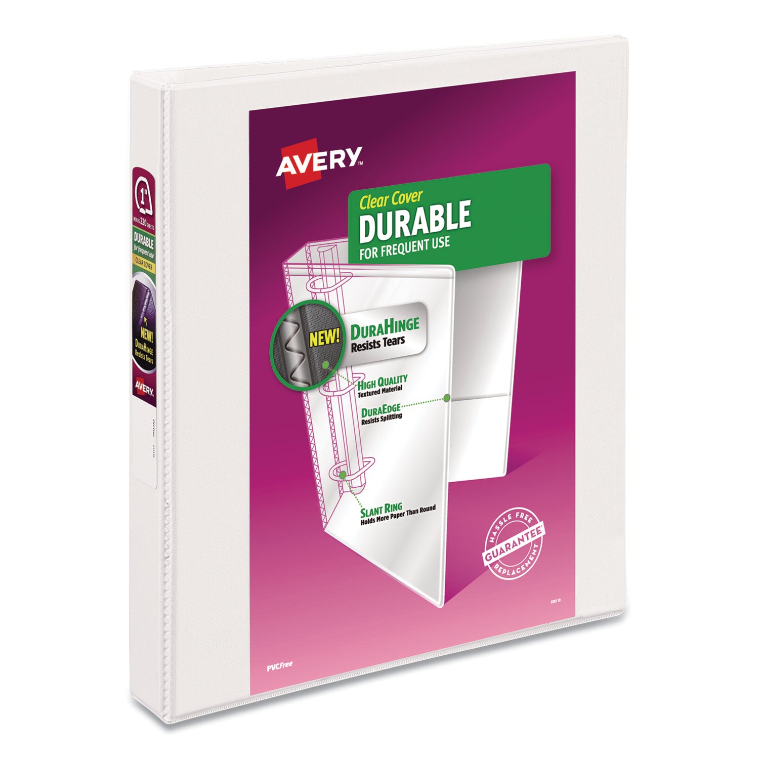 durable-view-binder-with-durahinge-and-slant-rings-3-rings-1-capacity-11-x-85-white-4-pack_ave17575 - 1