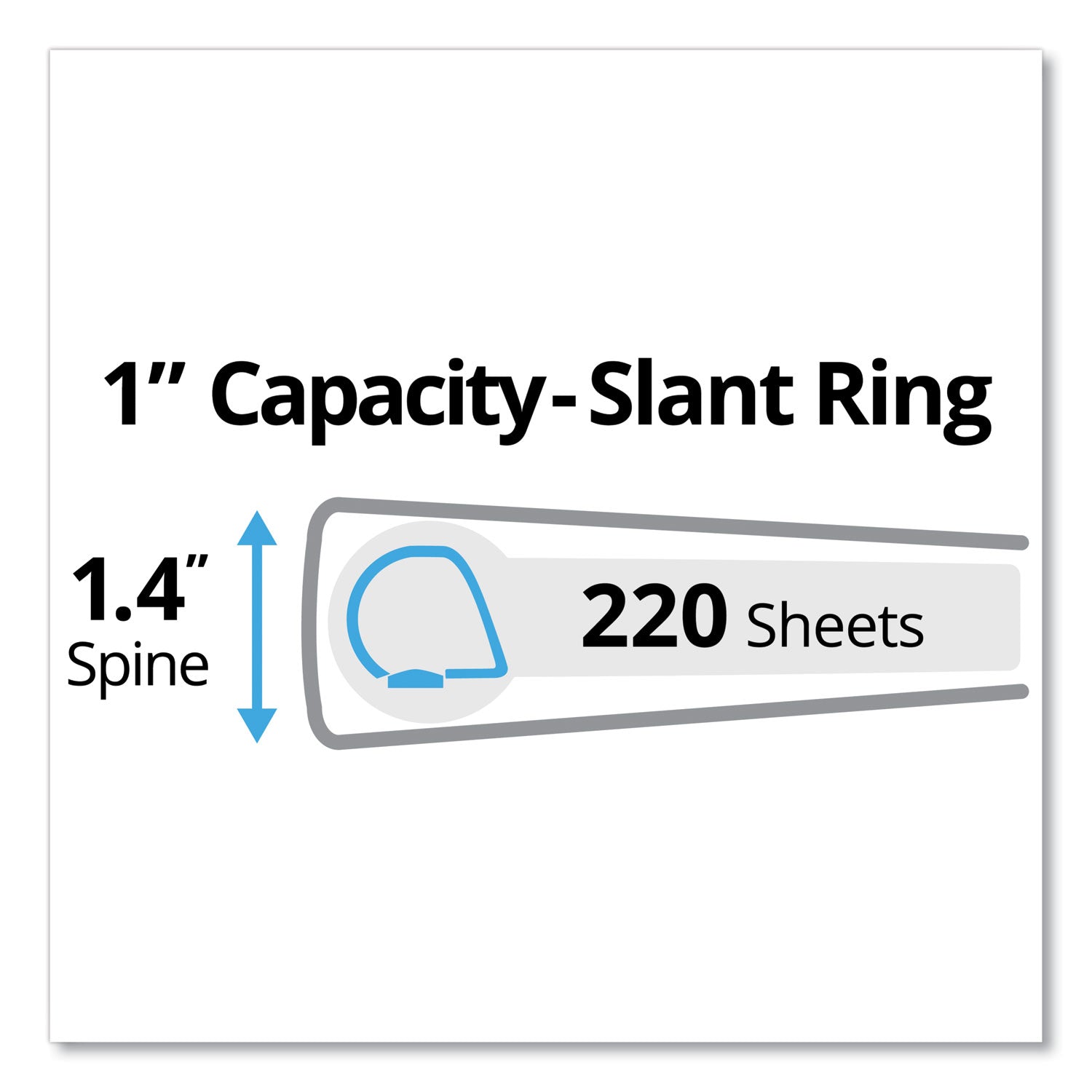 Durable Non-View Binder with DuraHinge and Slant Rings, 3 Rings, 1" Capacity, 11 x 8.5, Blue -