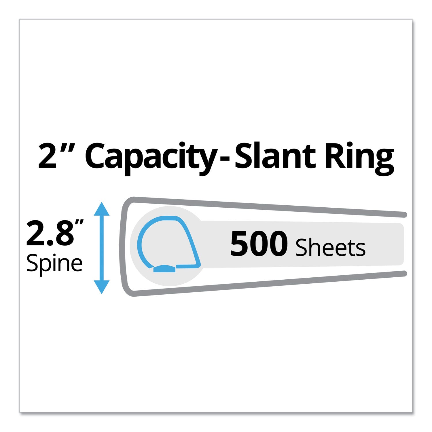 Durable Non-View Binder with DuraHinge and Slant Rings, 3 Rings, 2" Capacity, 11 x 8.5, Blue -