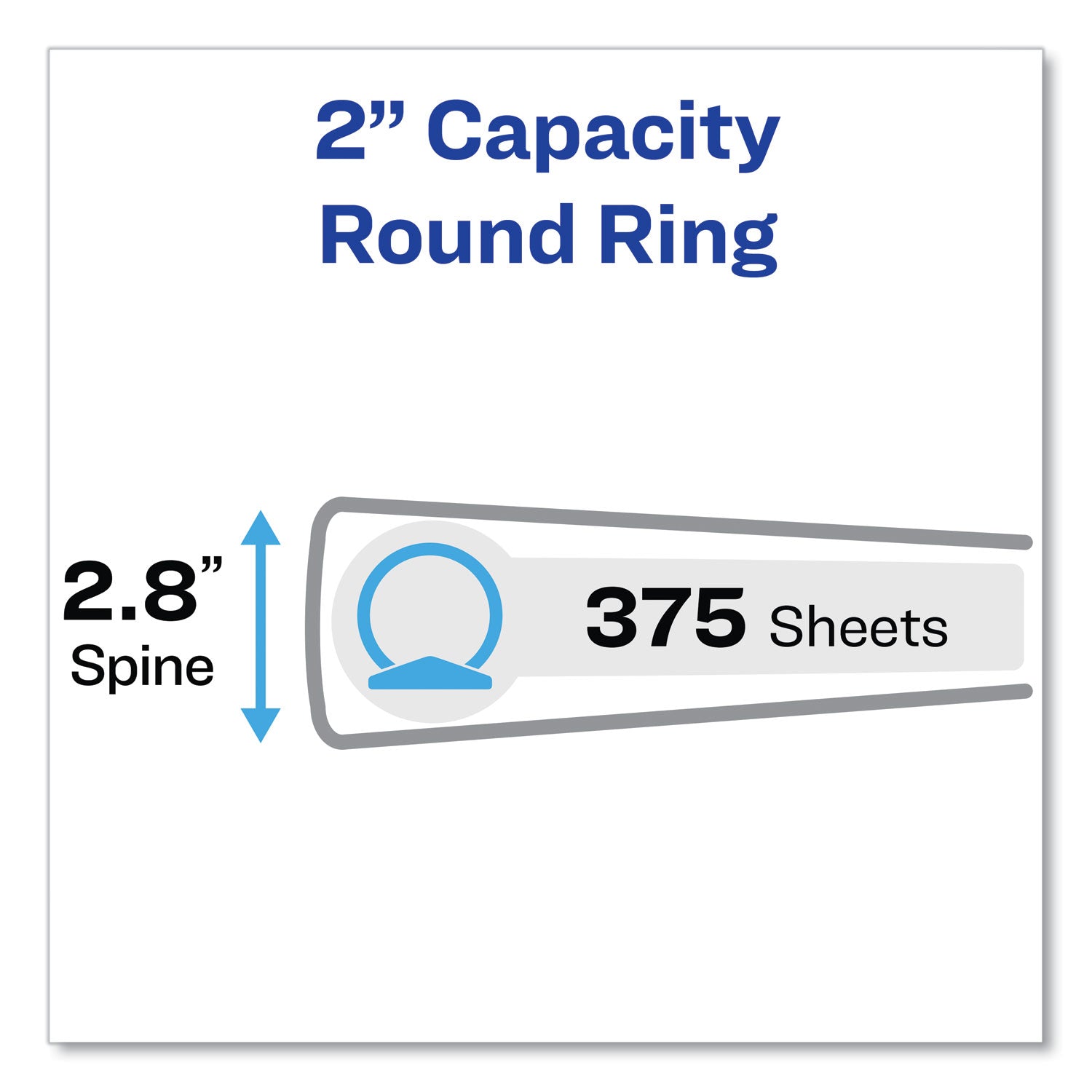 Economy Non-View Binder with Round Rings, 3 Rings, 2" Capacity, 11 x 8.5, Black, (4501) -