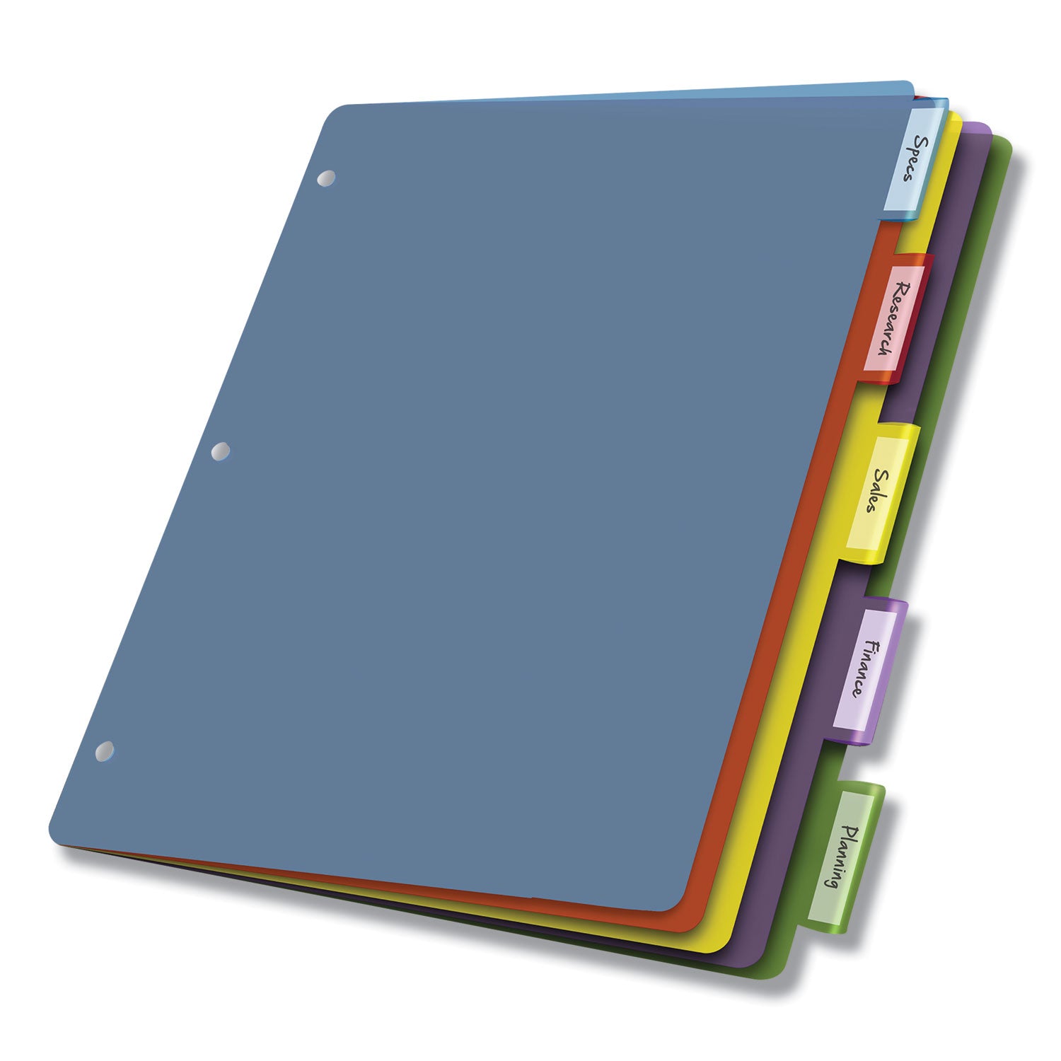 Poly Index Dividers, 5-Tab, 11 x 8.5, Assorted, 4 Sets -