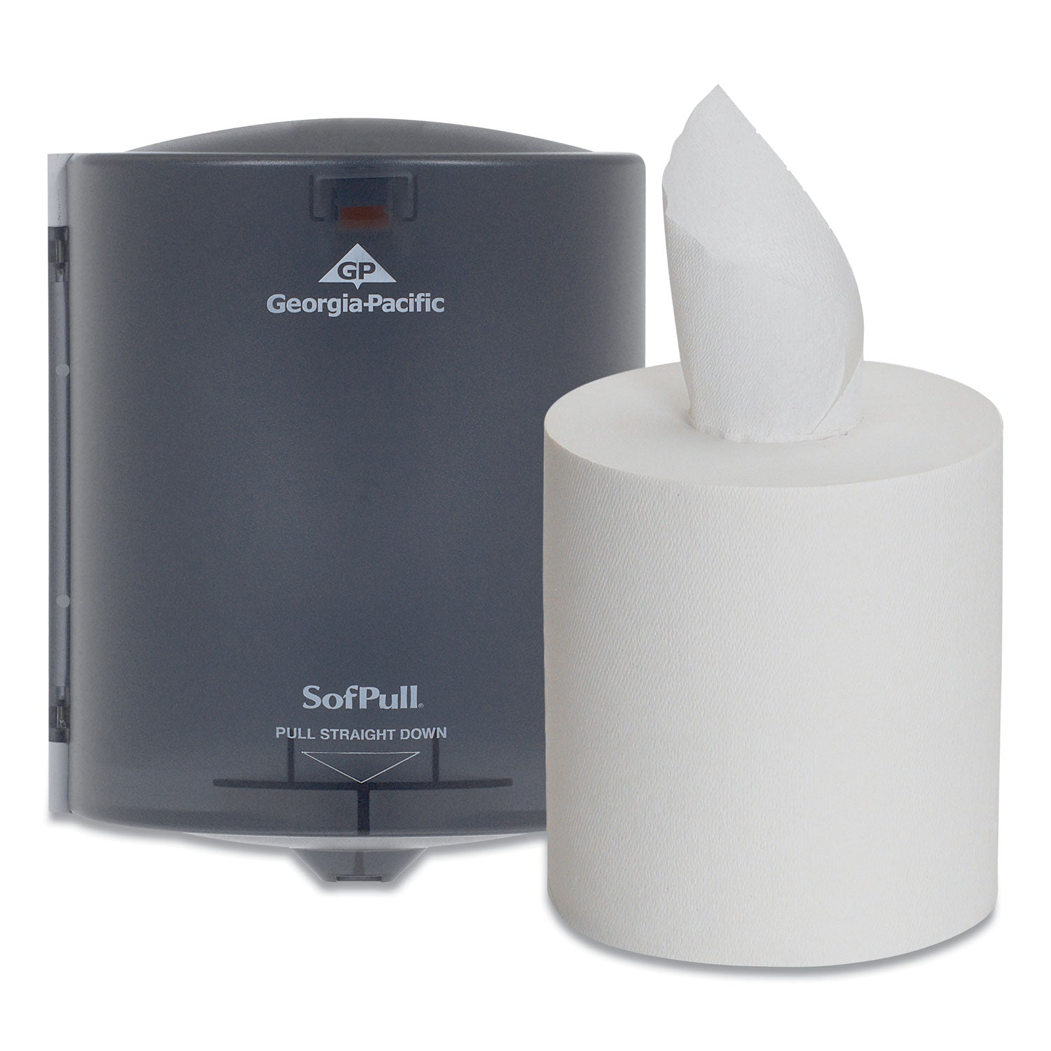 sofpull-center-pull-hand-towel-dispenser-includes-roll-of-320-centerpull-towels-956-x-938-x-1206-gray_gpc58206 - 1