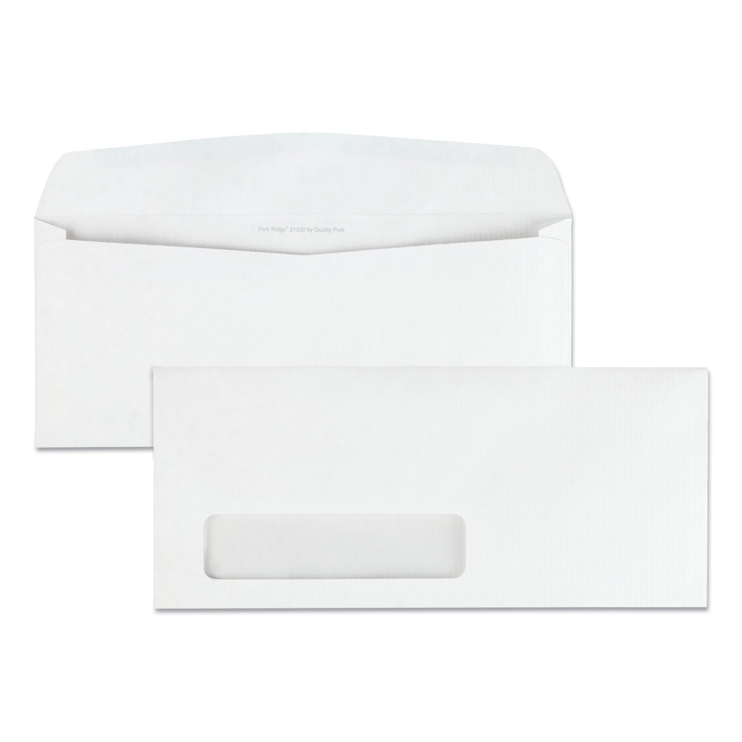 Park Ridge Embossed Executive Envelope, Address Window, #10, Commercial Flap, Gummed Closure, 4.13 x 9.5, White, 500/Box -
