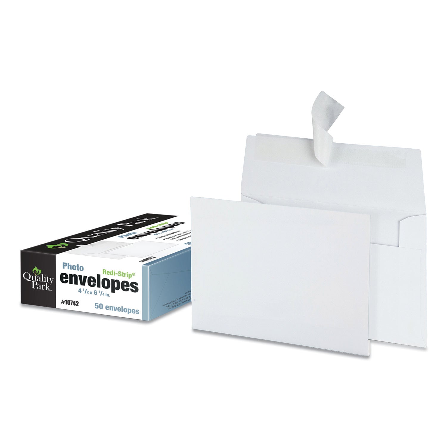 Greeting Card/Invitation Envelope, A-4, Square Flap, Redi-Strip Adhesive Closure, 4.5 x 6.25, White, 50/Box -