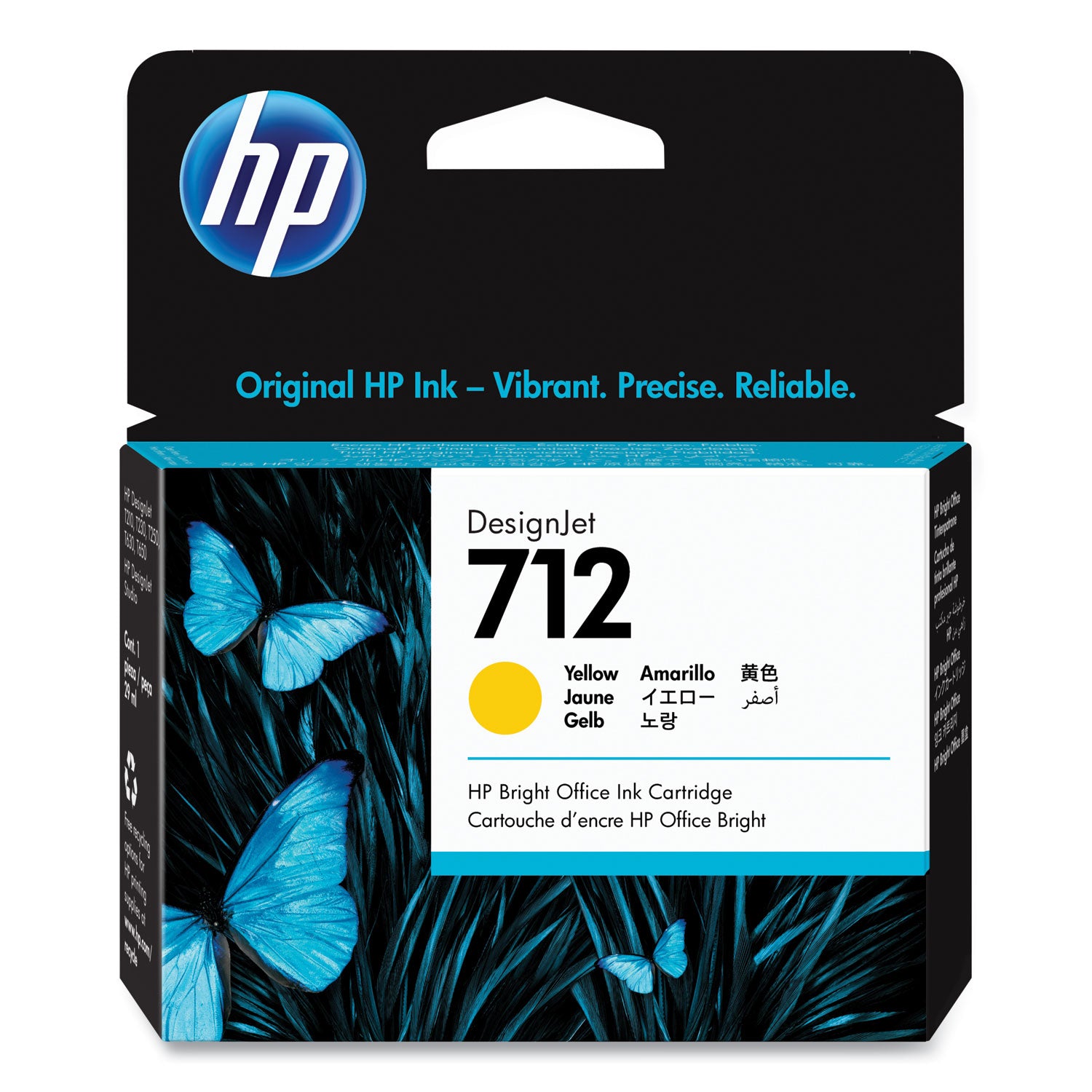 HP 712, (3ED69A) Yellow Original Ink Cartridge - 1