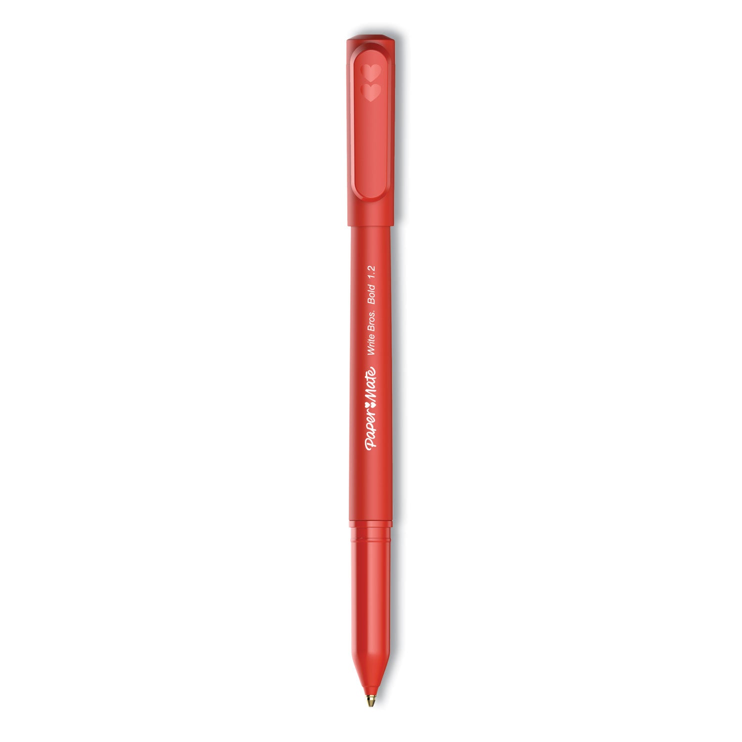write-bros-ballpoint-pen-stick-bold-12-mm-red-ink-red-barrel-dozen_pap2124521 - 1