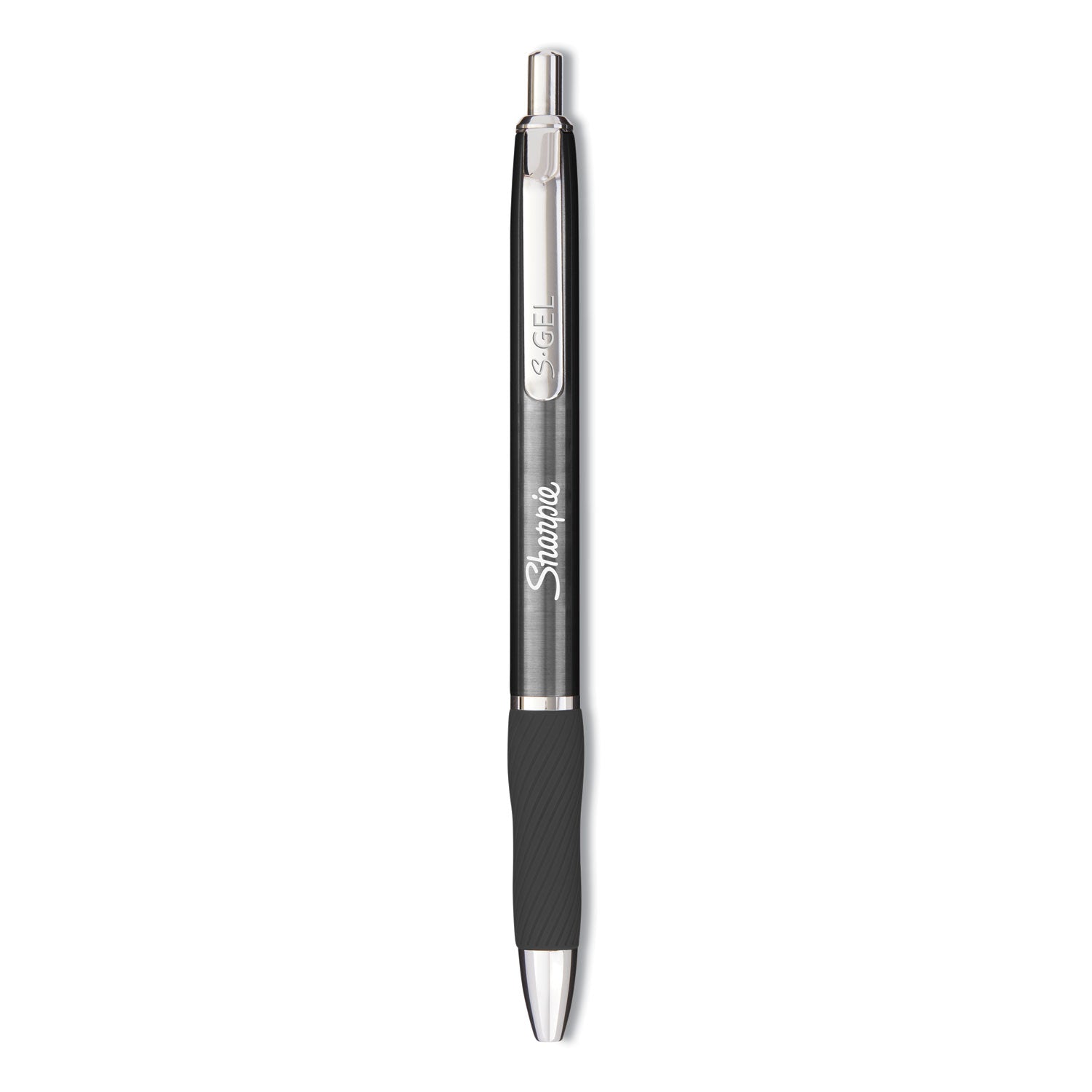 s-gel-premium-metal-barrel-gel-pen-retractable-medium-07-mm-black-ink-gun-metal-gray-barrel-dozen_san2147528 - 1