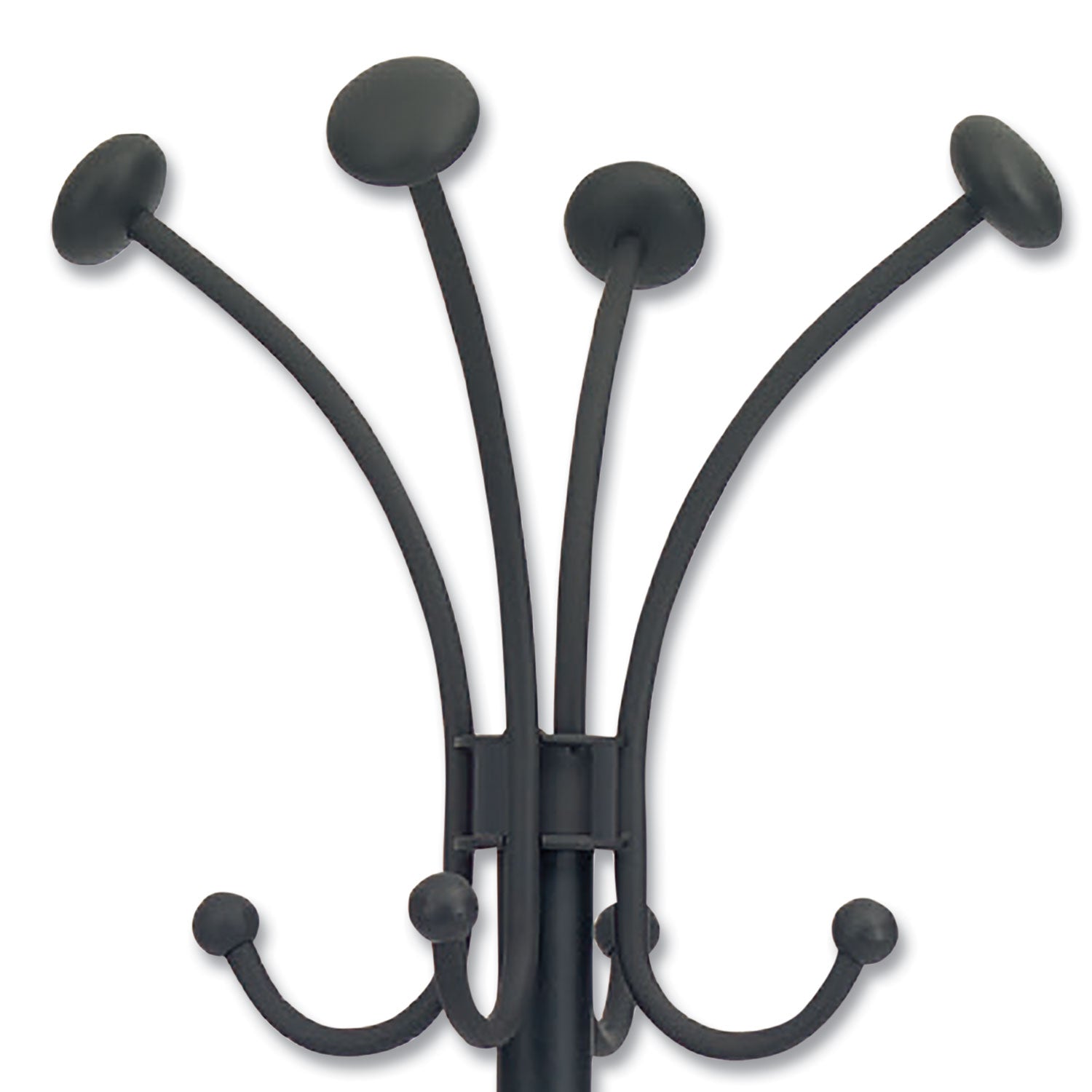 Viena Coat Stand, Eight Knobs, Steel, 16w x 16d x 70.5h, Black -