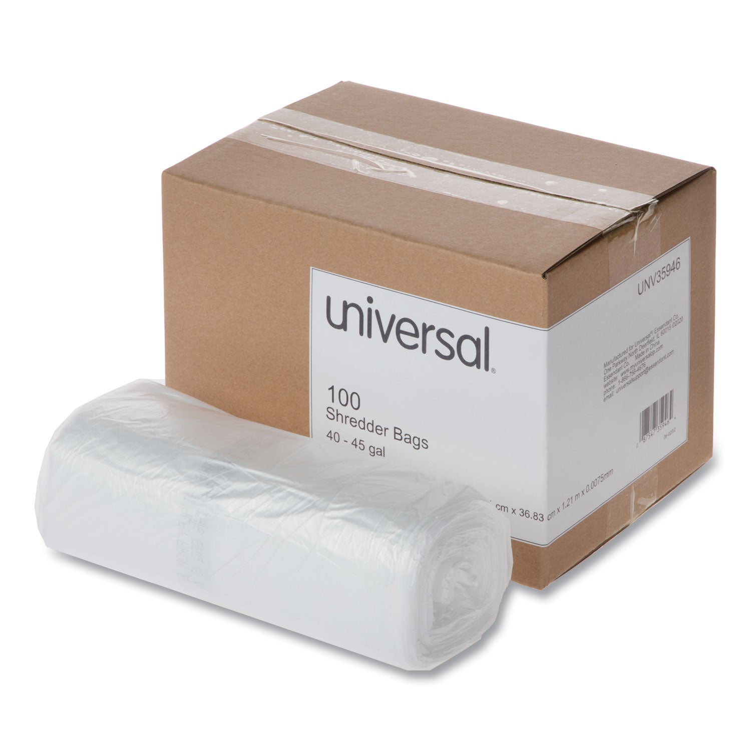 High-Density Shredder Bags, 40-45 gal Capacity, 100/Box -
