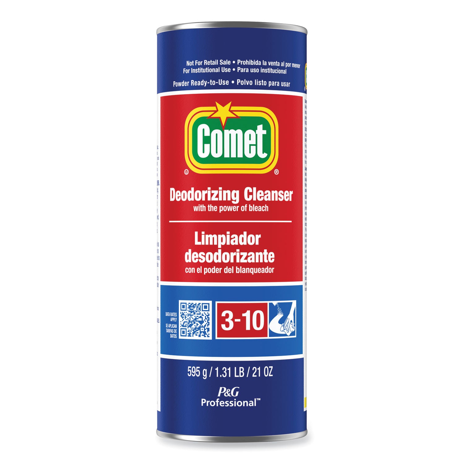 Deodorizing Cleanser with Bleach, Powder, 21 oz Canister, 24/Carton -