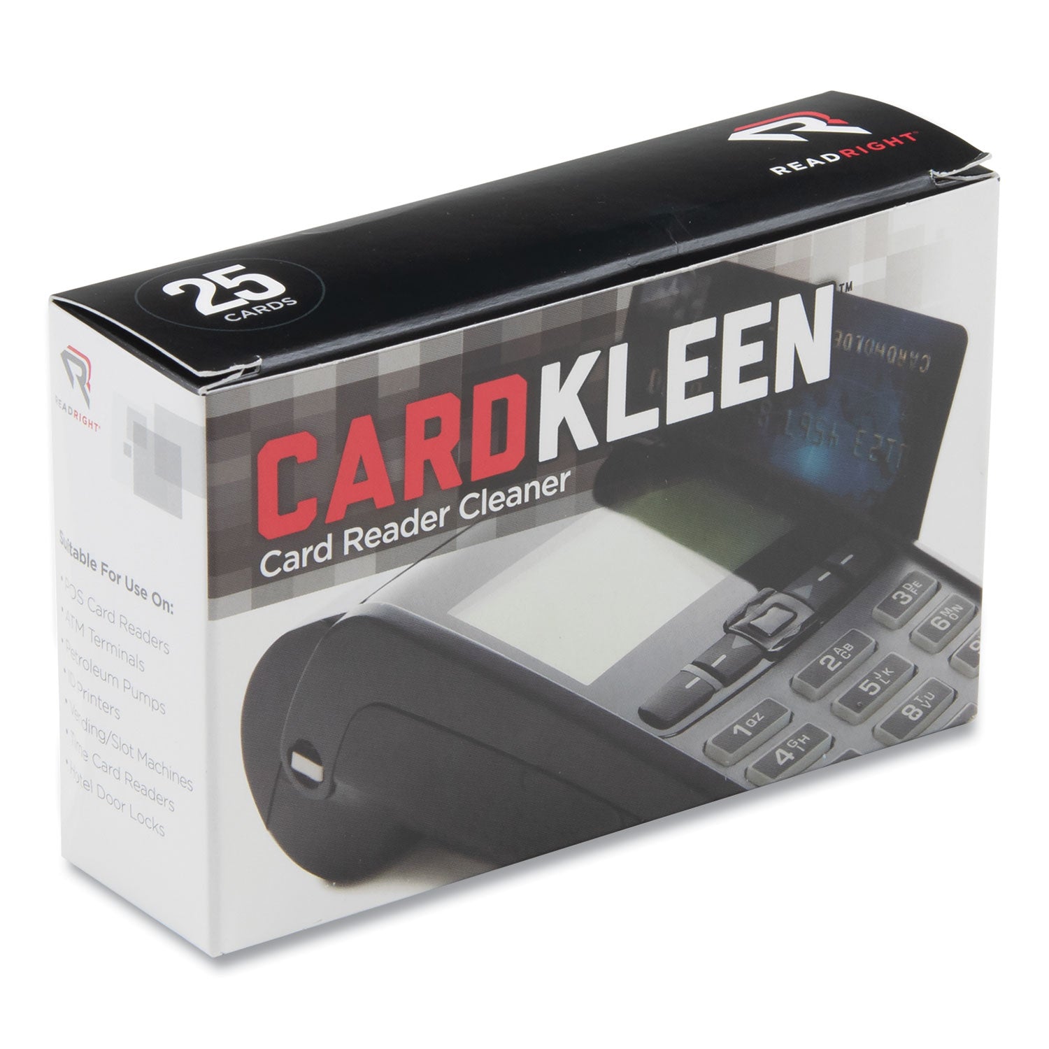 CardKleen Presaturated Magnetic Head Cleaning Cards, 3 3/8" x 2 1/8", 25/Box -