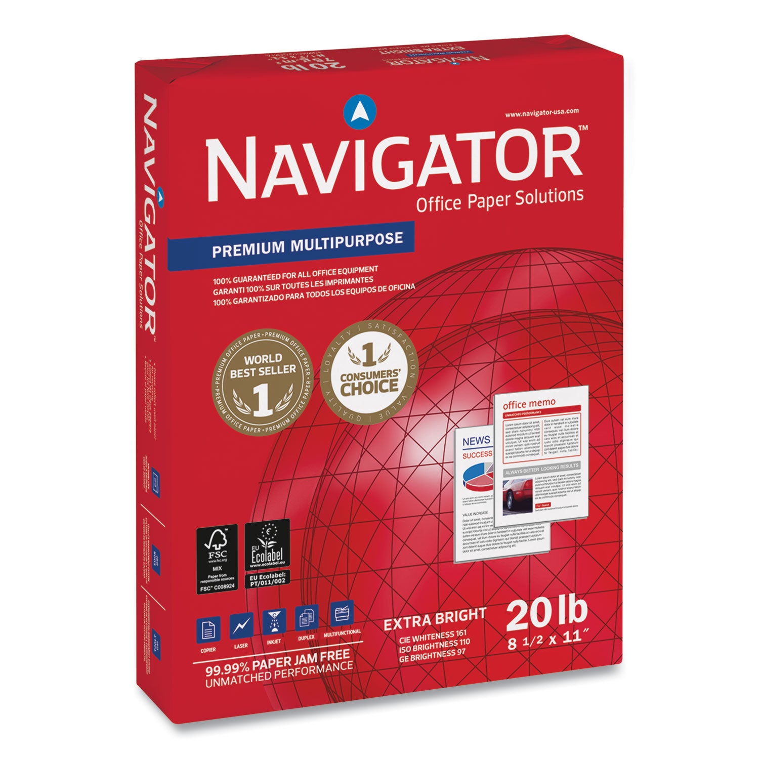 premium-multipurpose-copy-paper-97-bright-20-lb-bond-weight-85-x-11-white-500-sheets-ream-5-reams-carton_snanmp115r - 2