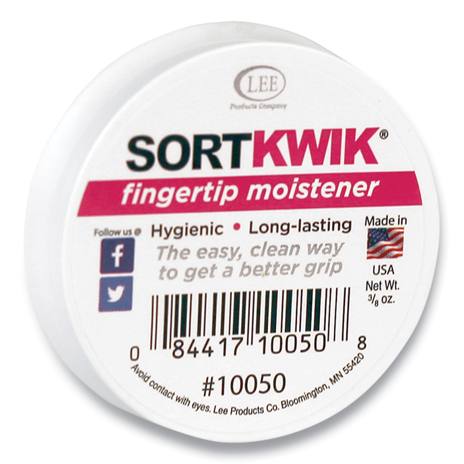 Sortkwik Fingertip Moisteners, 0.38 oz, Pink -