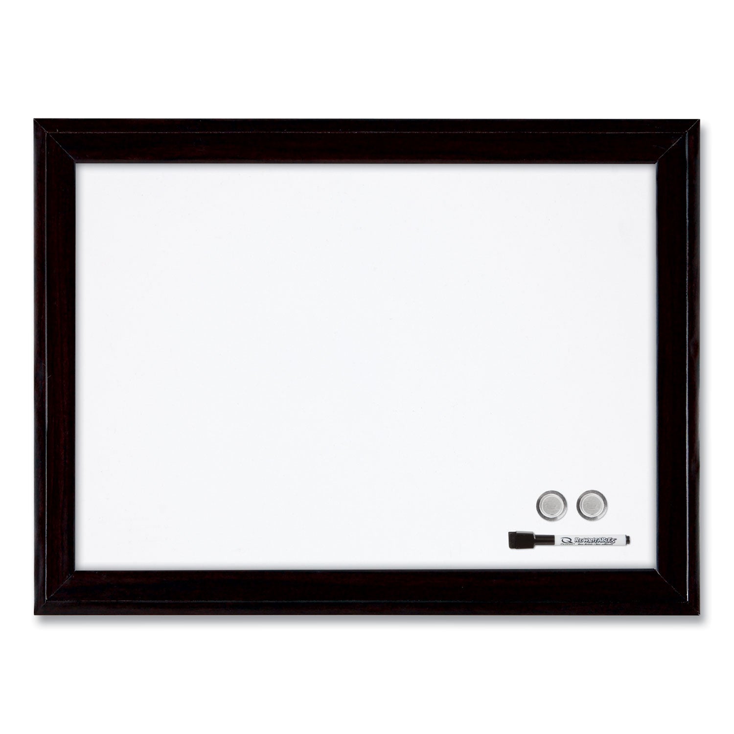 Home Decor Magnetic Dry Erase Board, 23 x 17, White Surface, Black Wood Frame - 1