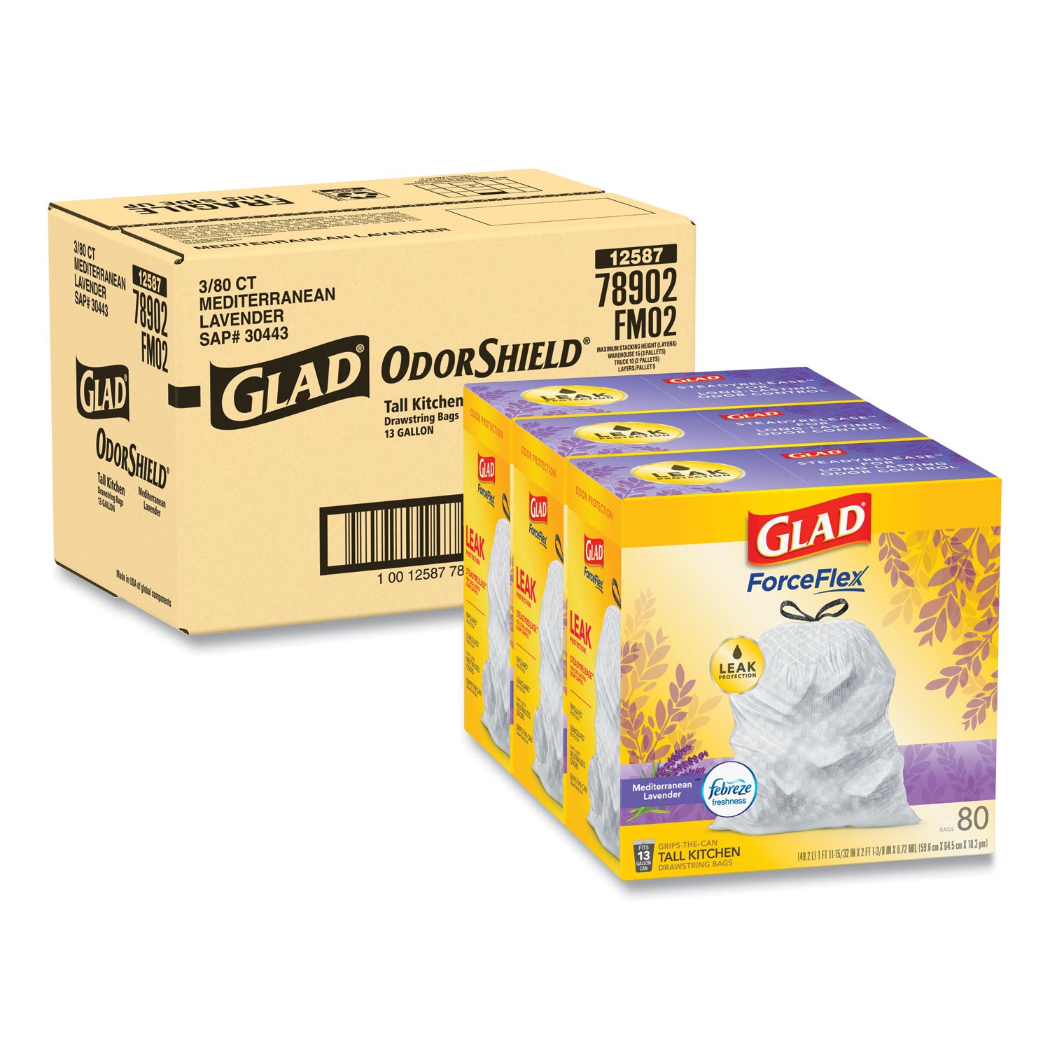 odorshield-tall-kitchen-drawstring-bags-13-gal-095-mil-24-x-2738-white-80-bags-box-3-boxes-carton_clo78902 - 1