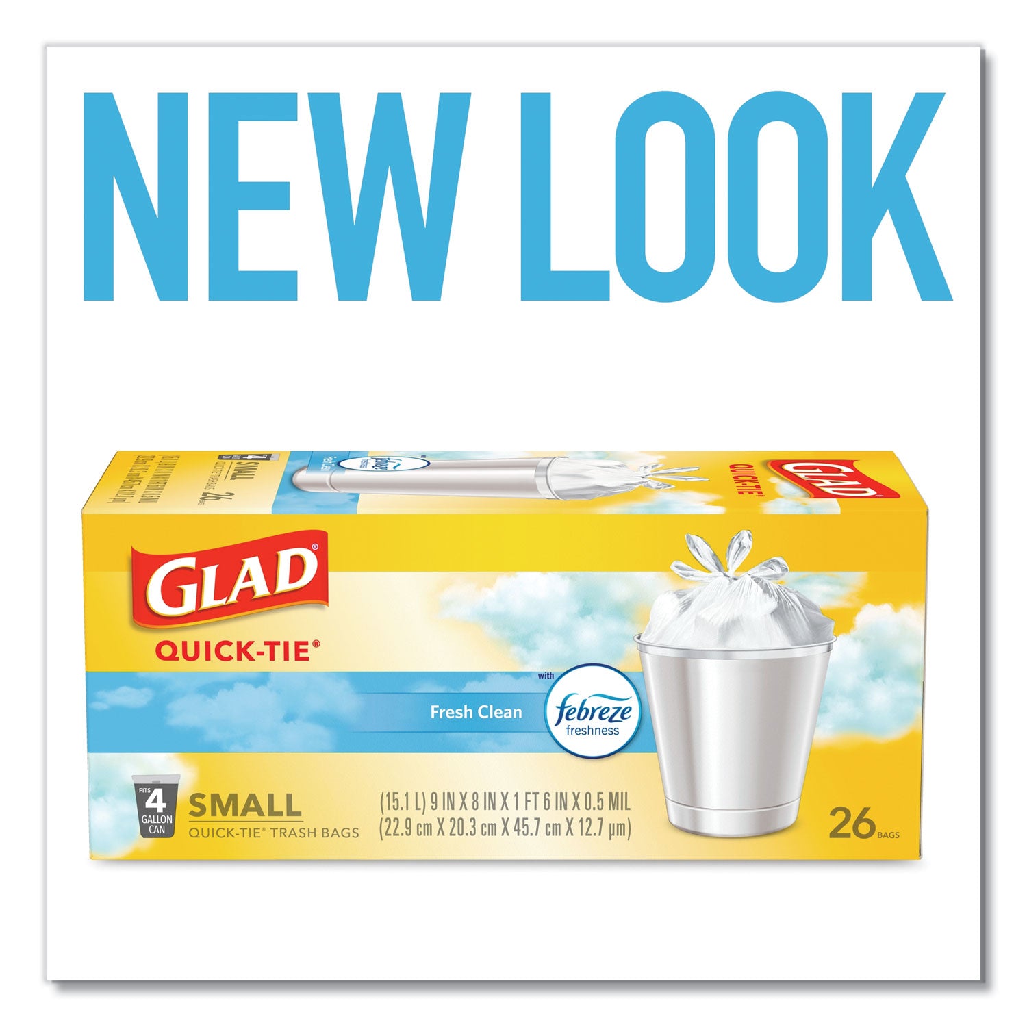 odorshield-quick-tie-small-trash-bags-4-gal-05-mil-8-x-18-white-26-bags-box-6-boxes-carton_clo78812 - 2