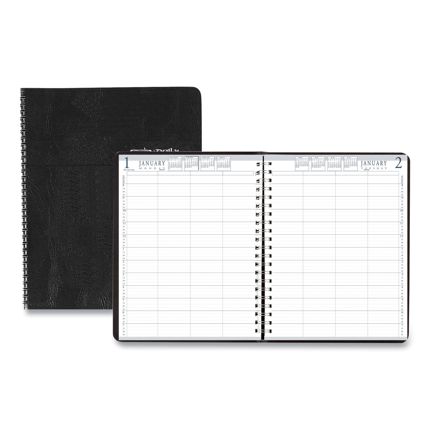 Four-Person Group Practice Daily Appointment Book, 11 x 8.5, Black Cover, 12-Month (Jan to Dec): 2024 -