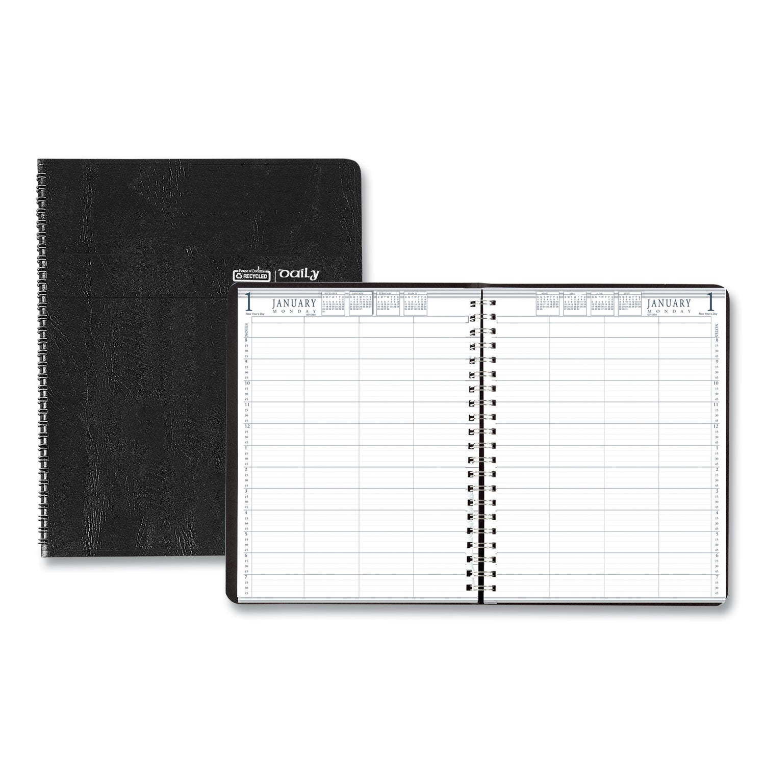 Eight-Person Group Practice Daily Appointment Book, 11 x 8.5, Black Cover, 12-Month (Jan to Dec): 2024 -