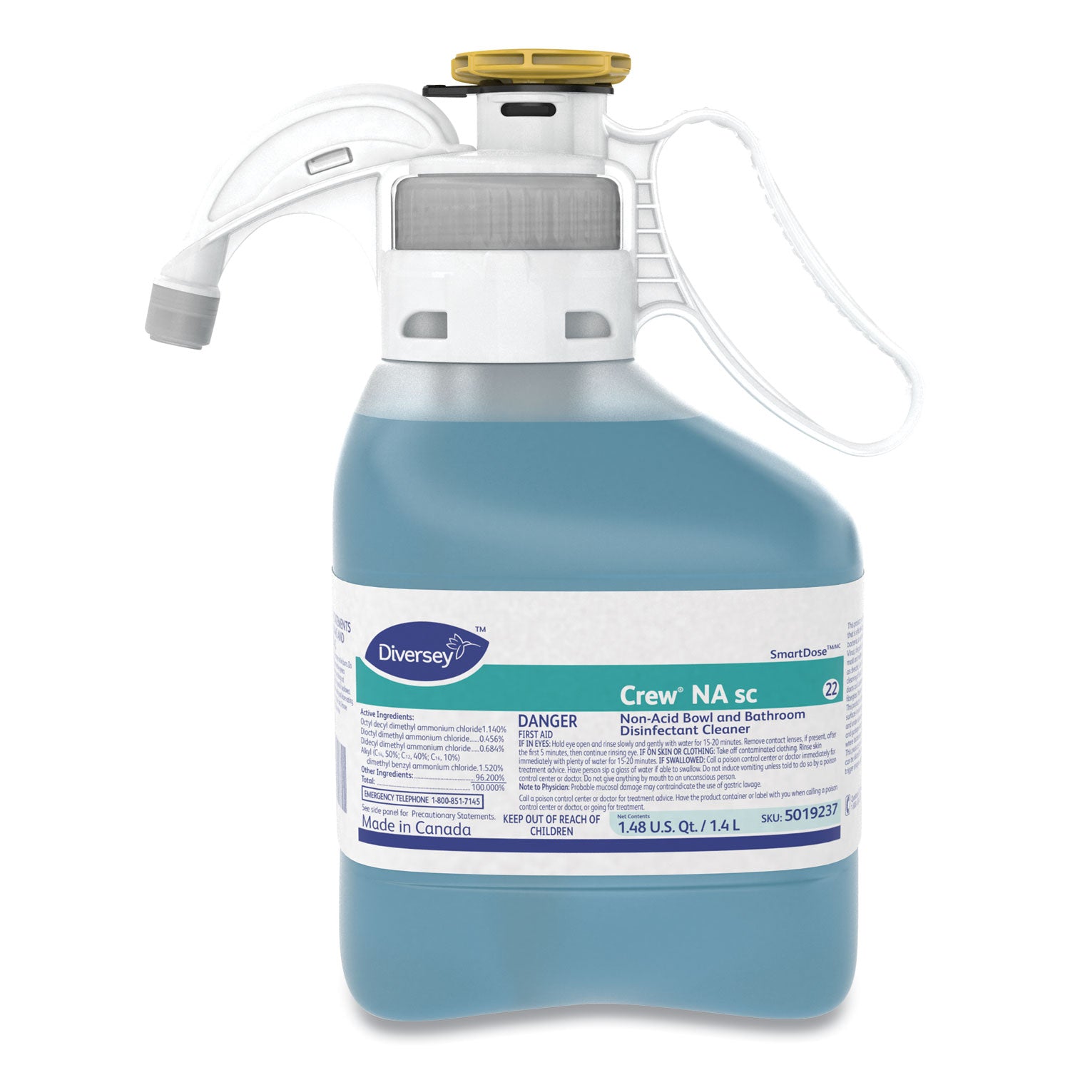 Crew Non-Acid Bowl and Bathroom Disinfectant Cleaner, Floral, 47.3 oz, 2/Carton -