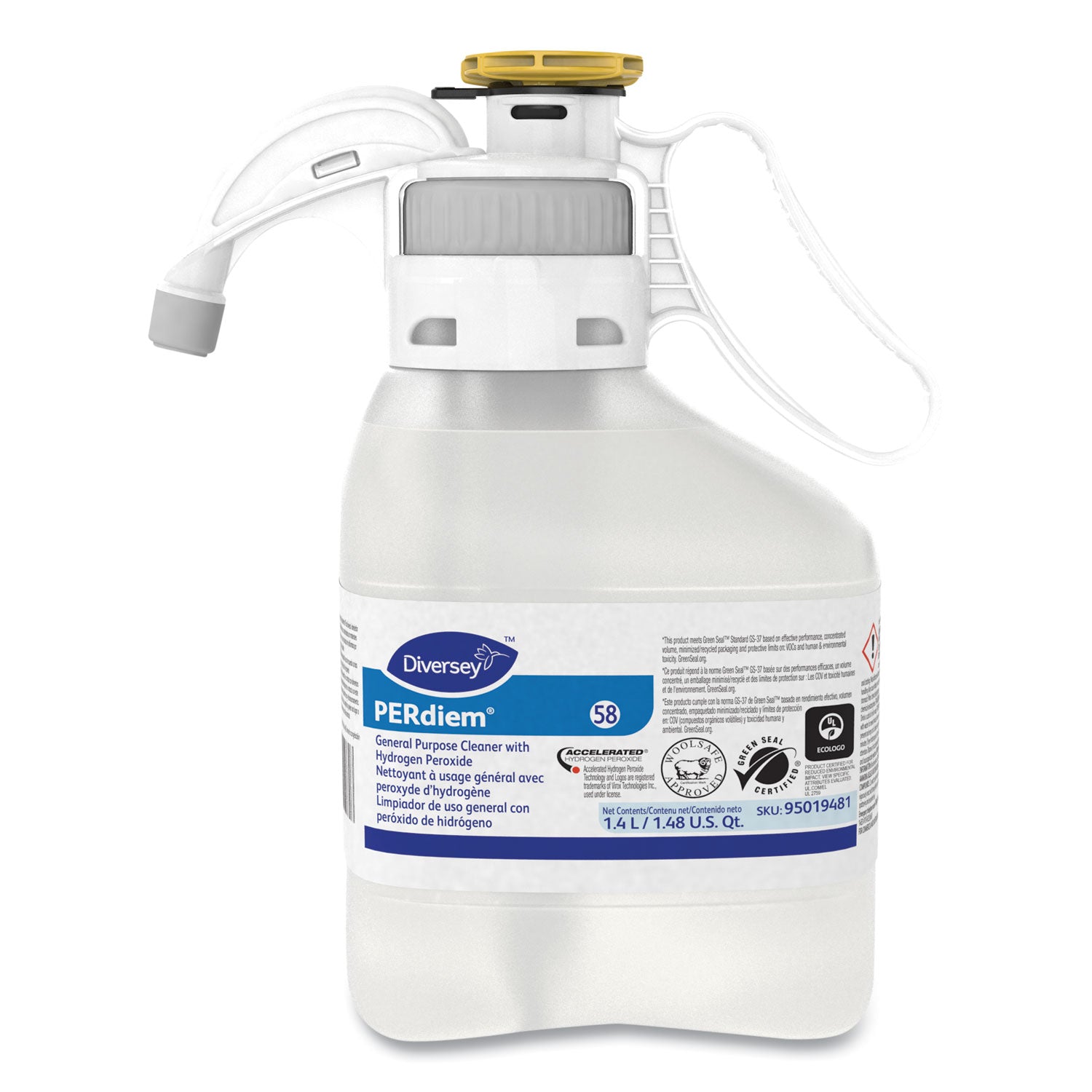 PERdiem Concentrated General Cleaner with Hydrogen Peroxide, 47.34 oz, Bottle, 2/Carton -