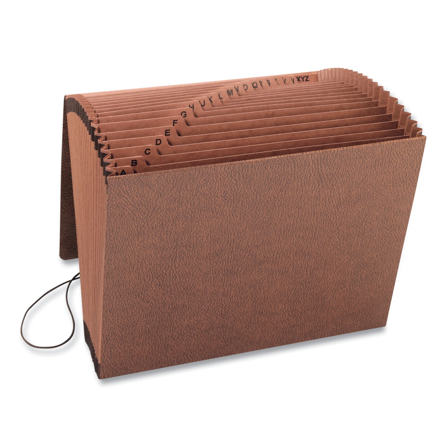 TUFF Expanding Wallet, 21 Sections, Elastic Cord Closure, 1/21-Cut Tabs, Letter Size, Redrope -