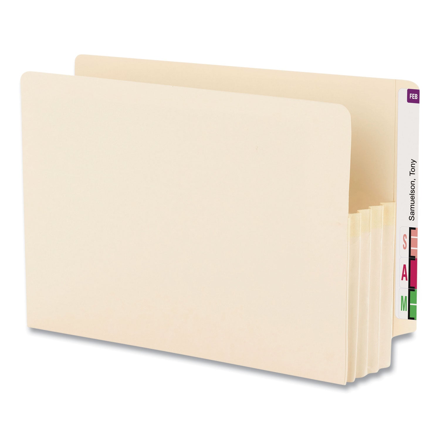 Manila End Tab File Pockets, 3.5" Expansion, Legal Size, Manila, 25/Box -