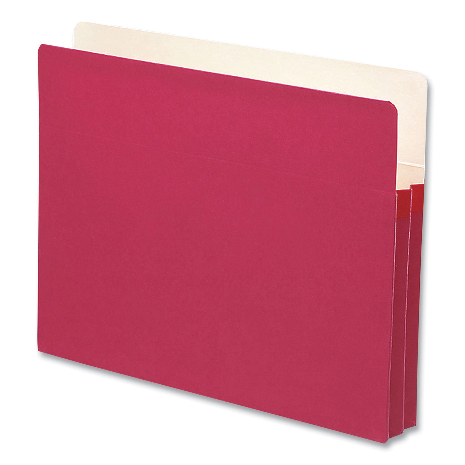 Colored File Pockets, 1.75" Expansion, Letter Size, Red -
