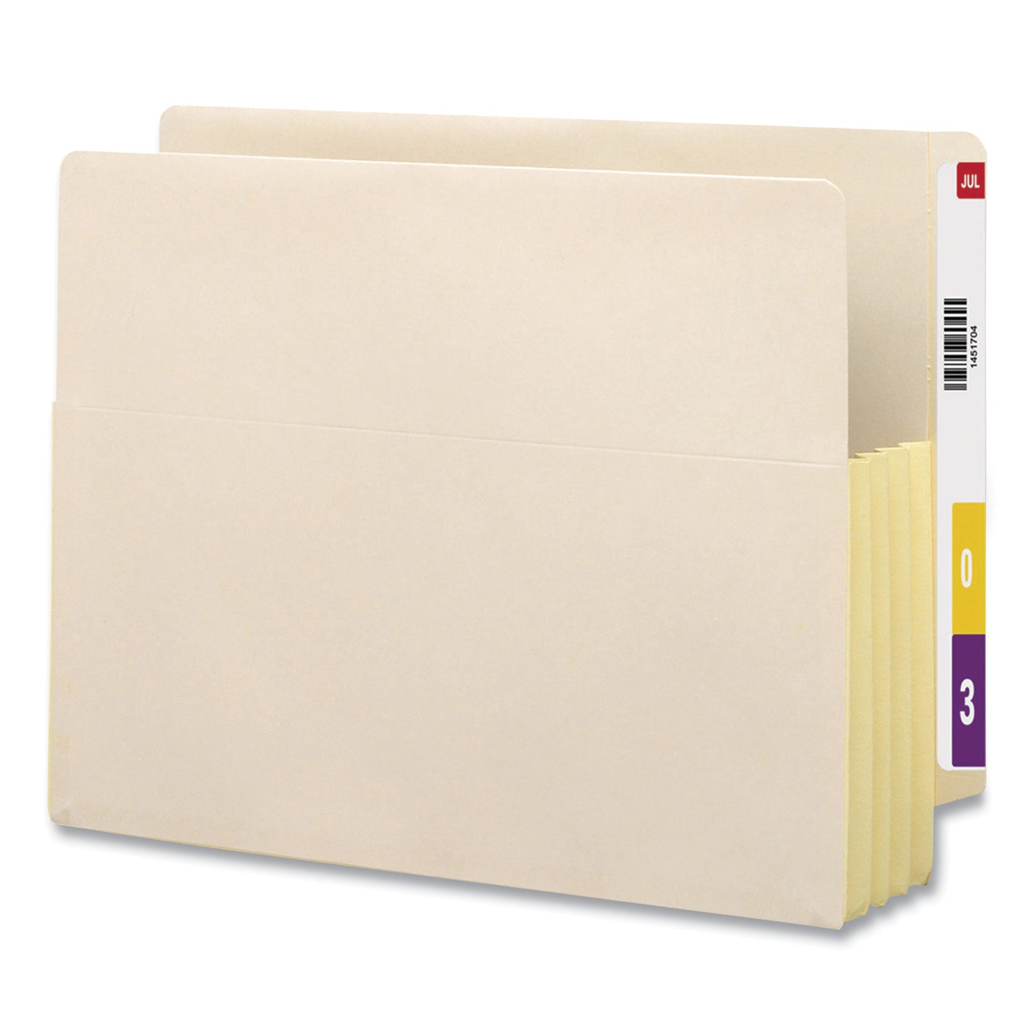 Manila End Tab File Pockets with Tyvek-Lined Gussets, 3.5" Expansion, Letter Size, Manila, 10/Box -