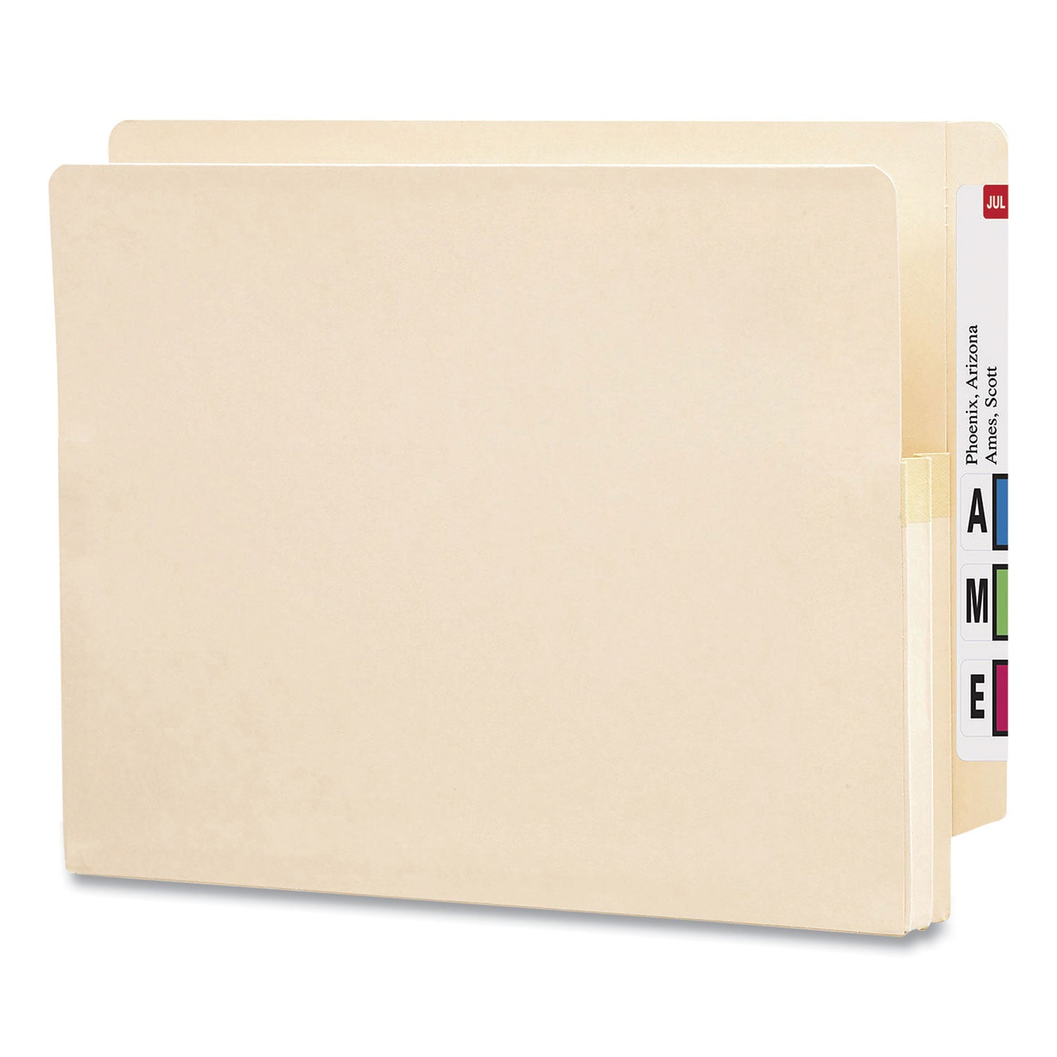 Manila End Tab File Pockets, 1.75" Expansion, Letter Size, Manila, 25/Box -
