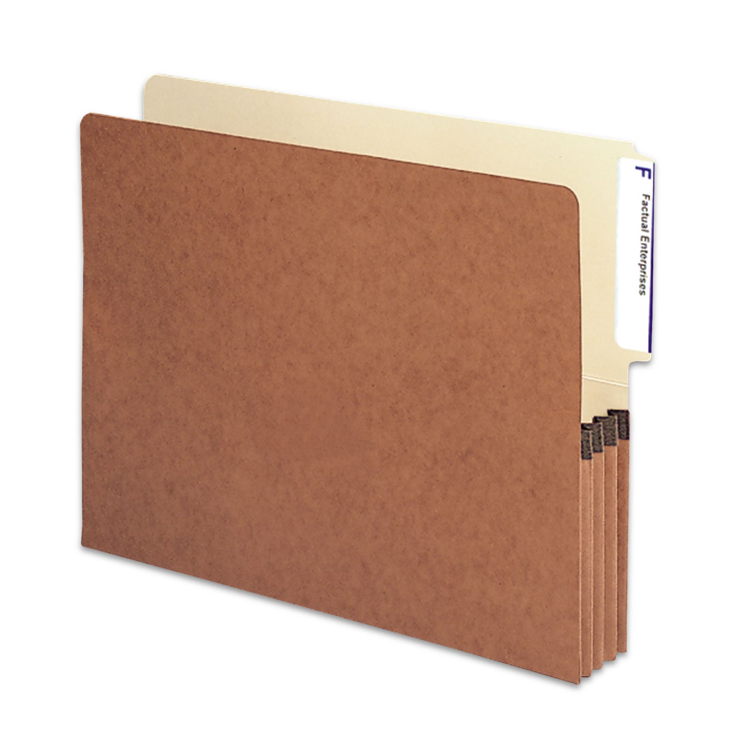 Redrope Drop-Front End Tab File Pockets, 3.5" Expansion, Letter Size, Redrope, 10/Box -
