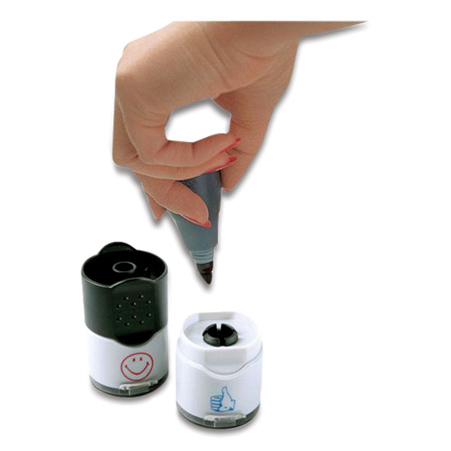 dual-message-pre-inked-round-stamp-smiley-face-thumbs-up-063-dia-red-blue_cos032934 - 2