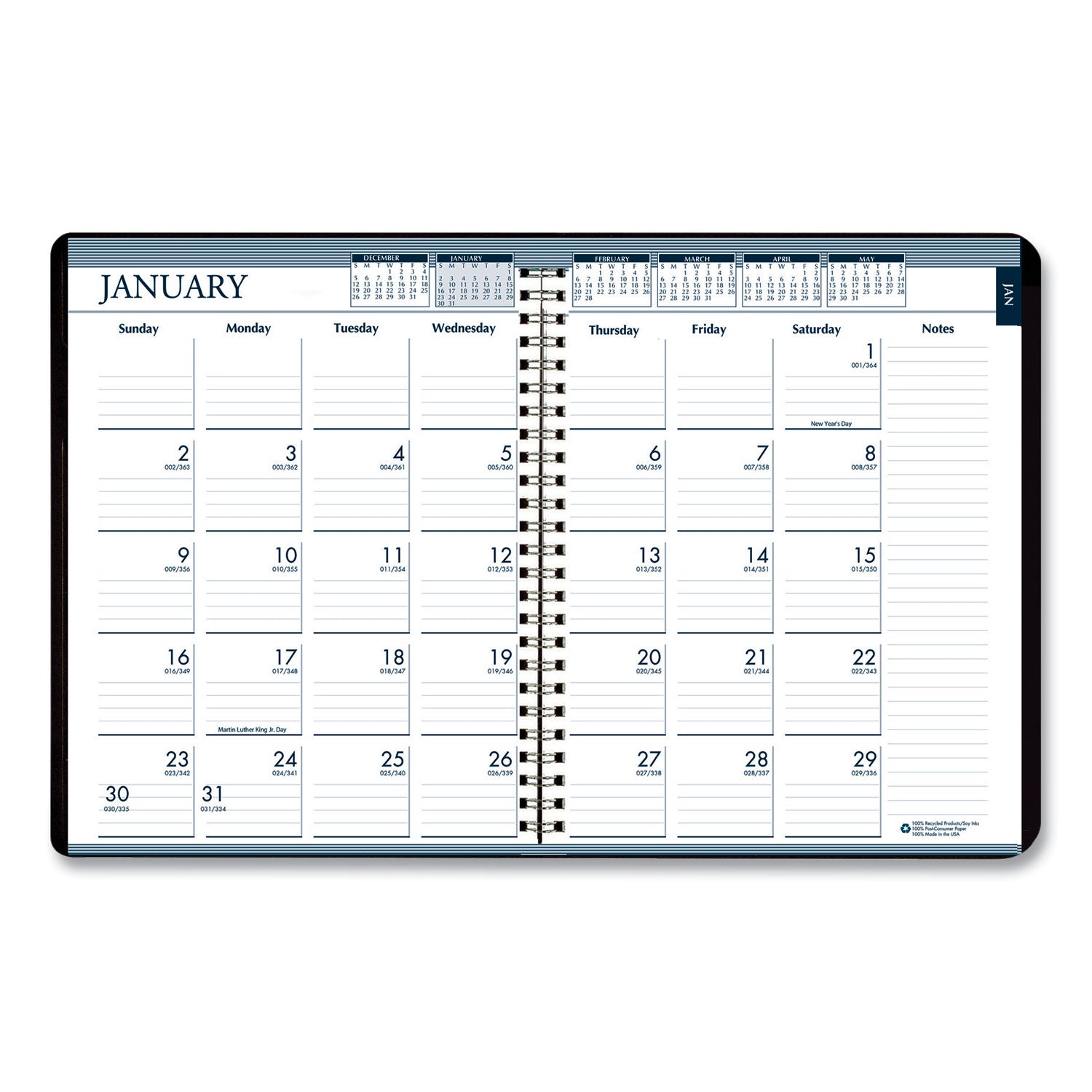 recycled-monthly-weekly-7-day-planner-875-x-688-black-cover-12-month-jan-to-dec-2024_hod286802 - 2
