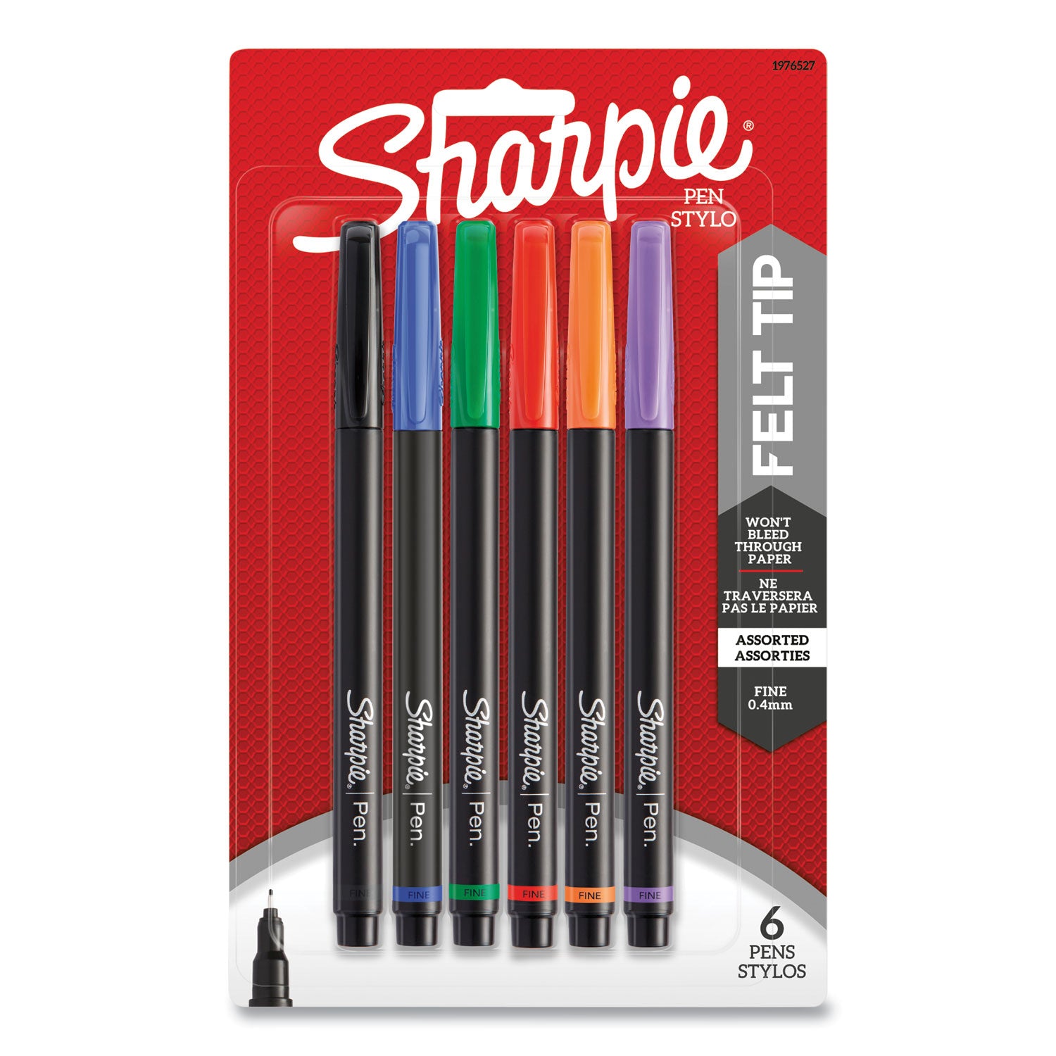 water-resistant-ink-porous-point-pen-stick-fine-04-mm-assorted-ink-and-barrel-colors-6-pack_san1976527 - 1