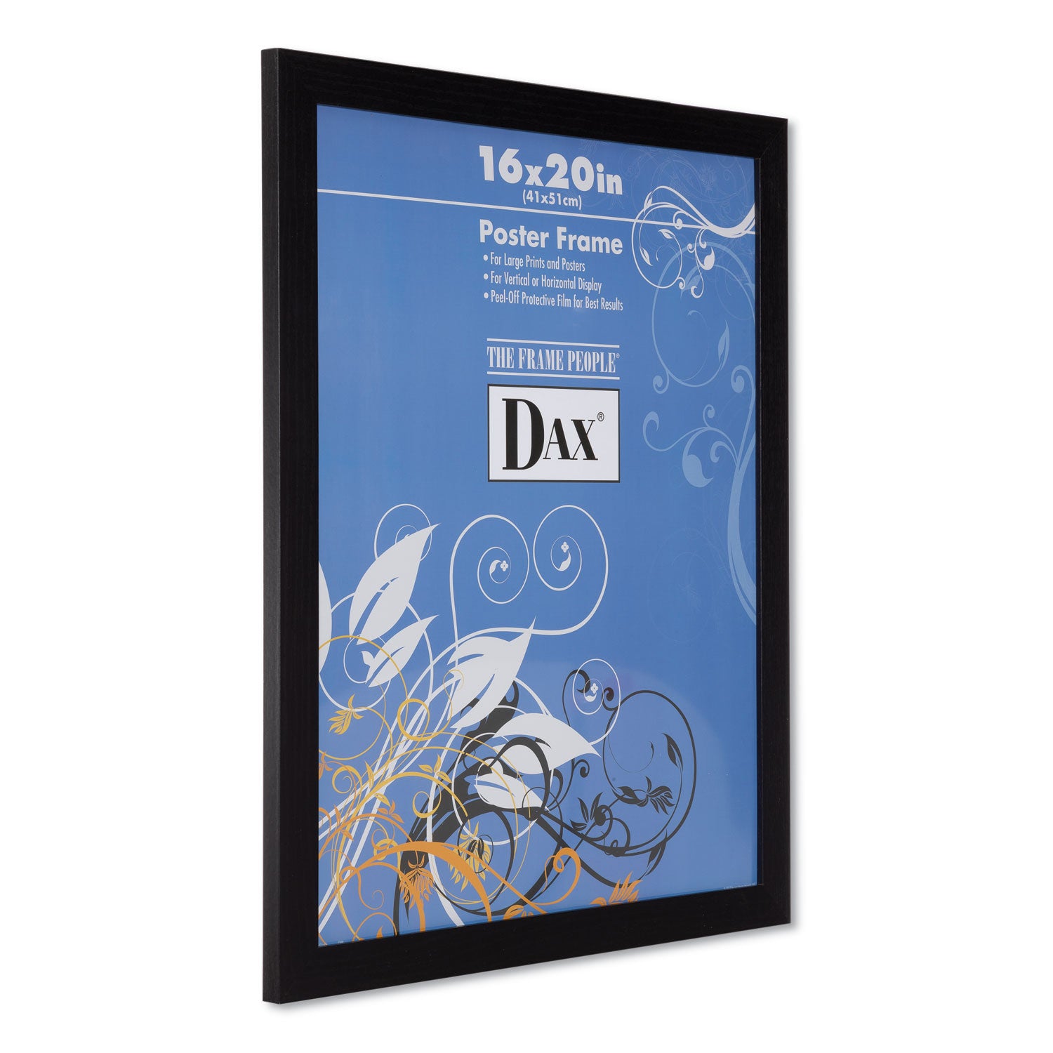 Black Solid Wood Poster Frames with Plastic Window, Wide Profile, 16 x 20 -