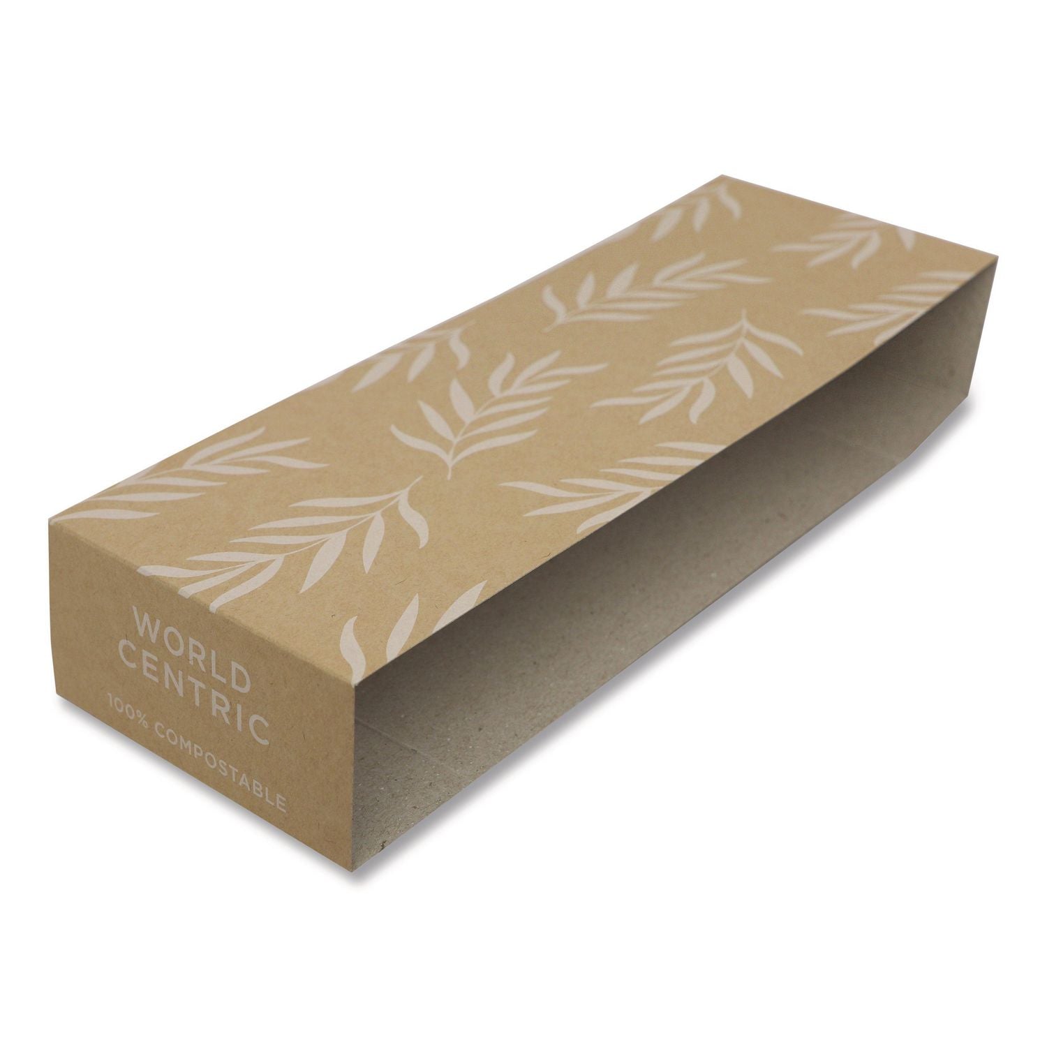 fiber-container-sleeves-world-centric-leaf-design-75-x-10-x-325-natural-paper-800-carton_worslpatr60 - 1
