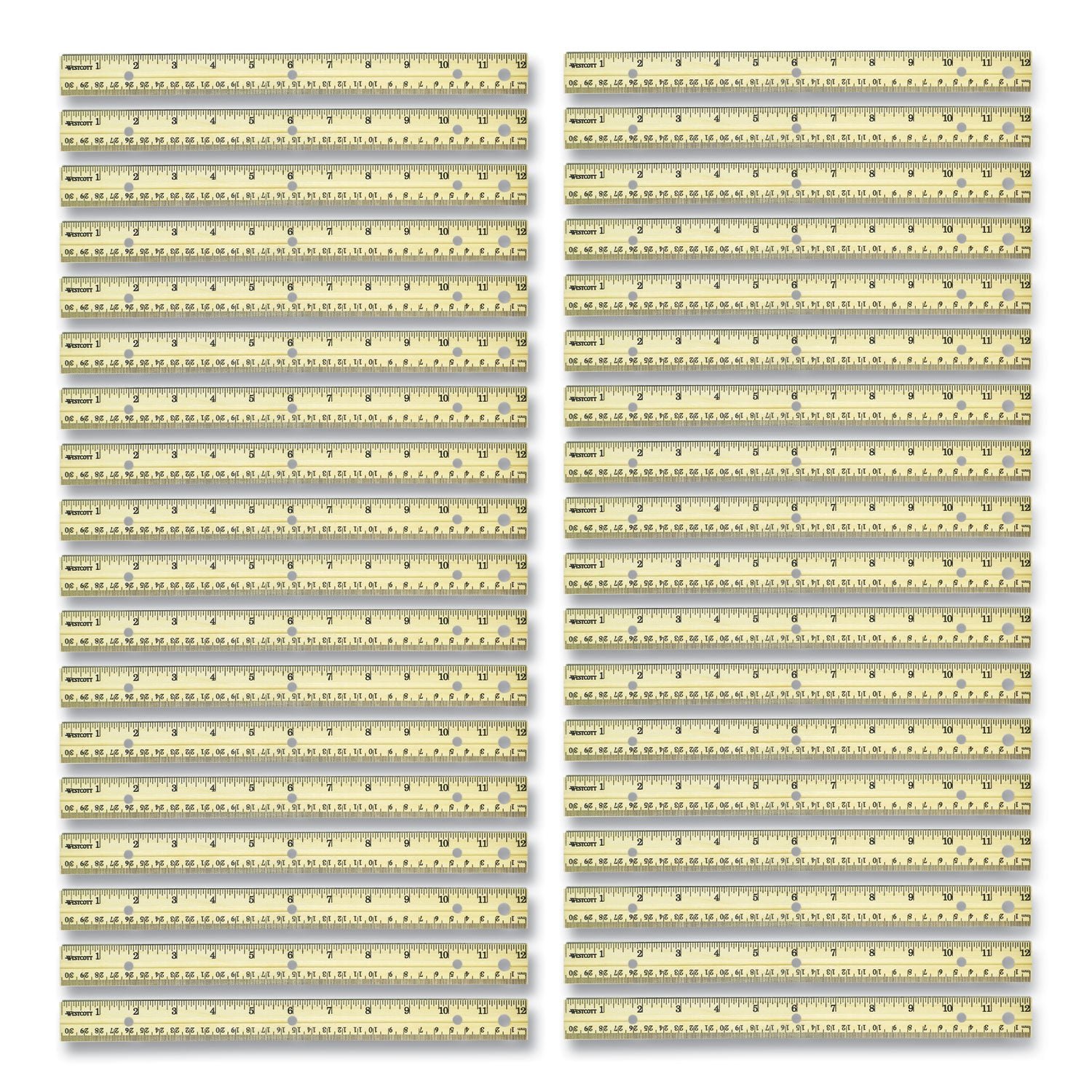three-hole-punched-wood-ruler-standard-metric-12-30-cm-long-natural-wood-36-box_acm17724 - 1