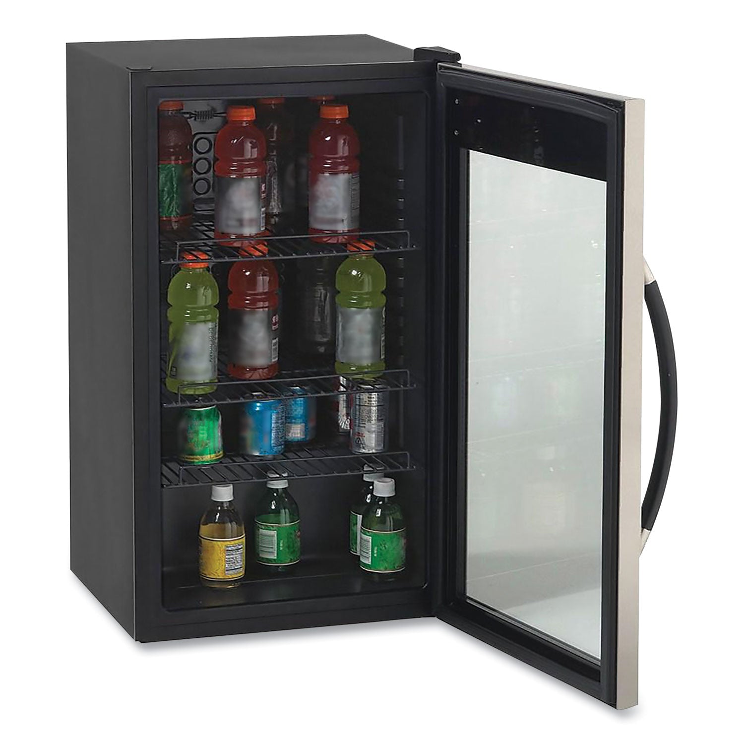 3 Cu. Ft. Refrigerator/Beverage Cooler, 18.75 x 19.5 x 33.75, Black/Stainless Steel Framed Glass Door -