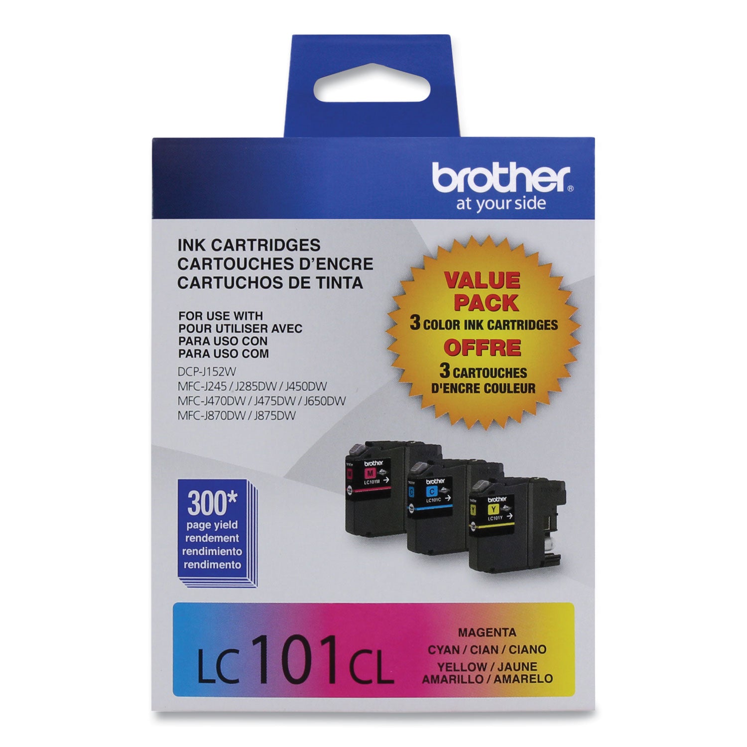 LC1013PKS Innobella Ink, 300 Page-Yield, Cyan/Magenta/Yellow -