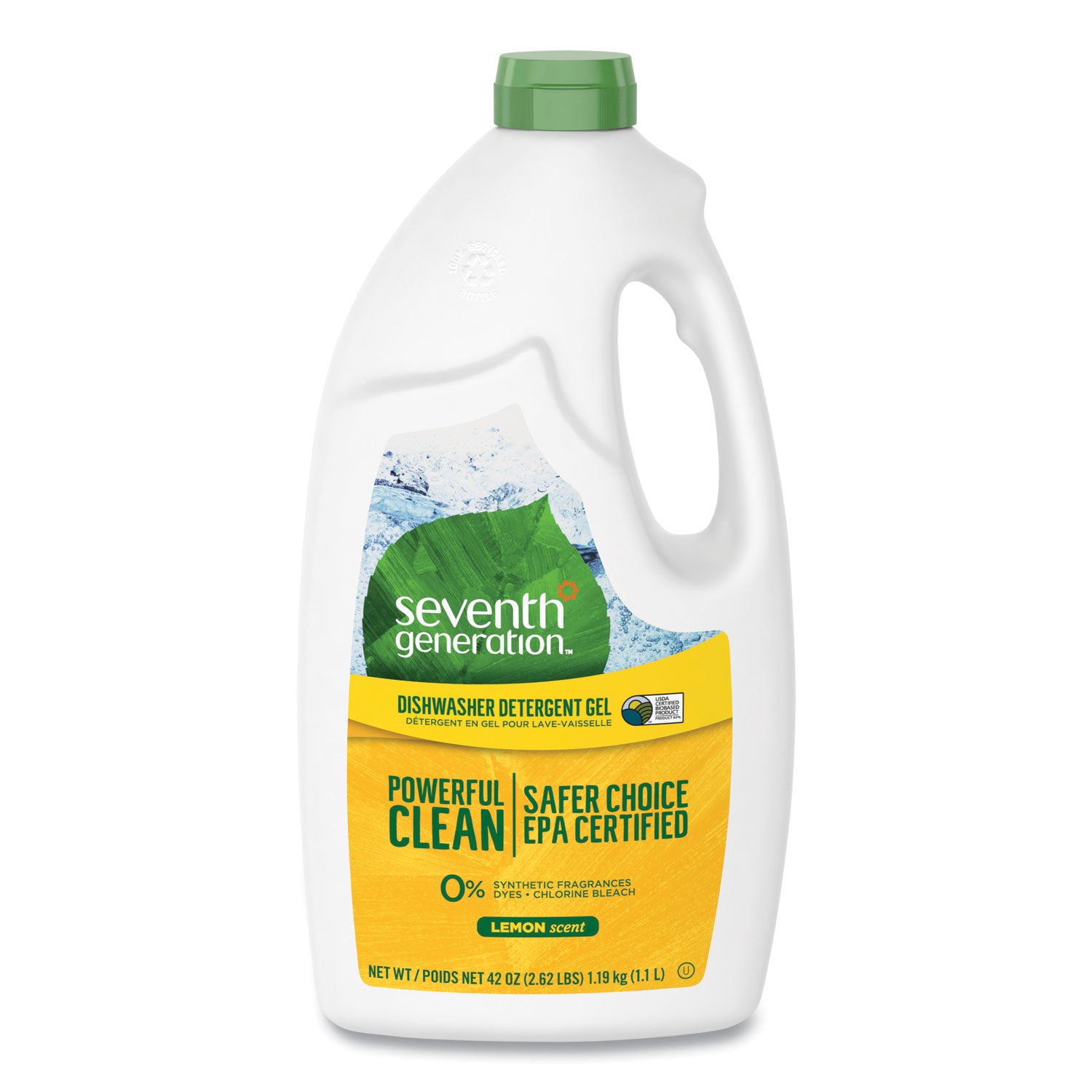 Natural Automatic Dishwasher Gel, Lemon, 42 oz Bottle -
