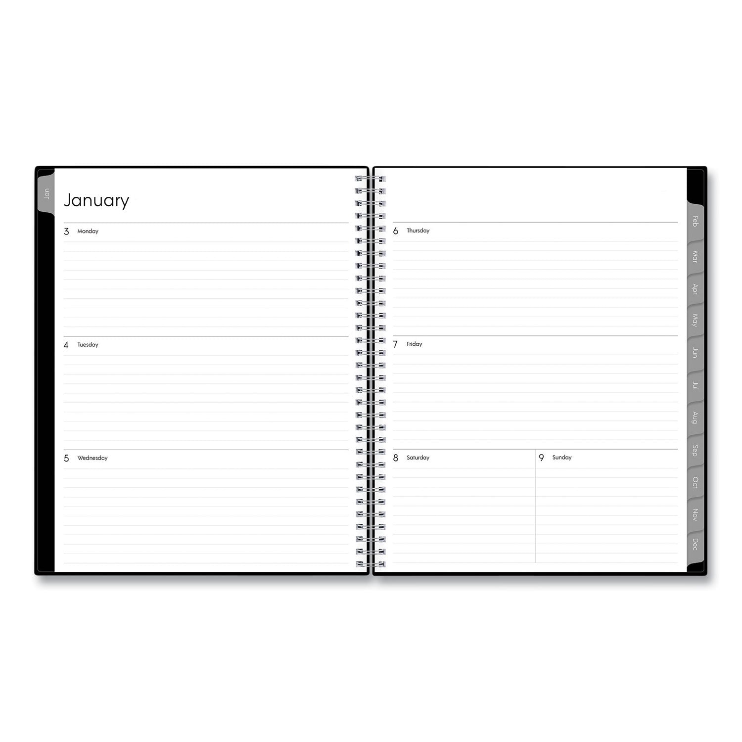 enterprise-weekly-monthly-planner-enterprise-formatting-11-x-85-black-cover-12-month-jan-to-dec-2024_bls111288 - 2