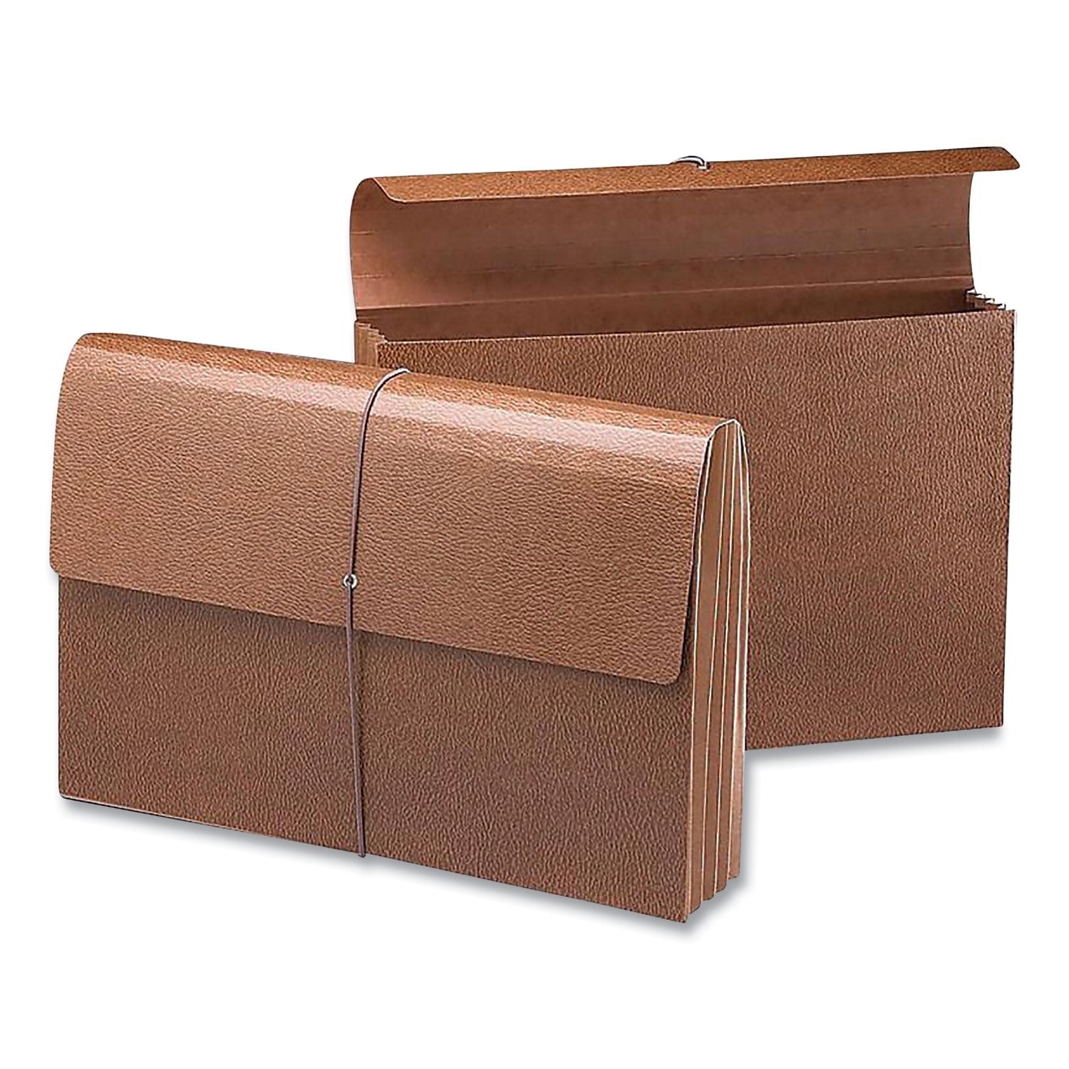 Classic Expanding Wallets, 5.25" Expansion, 1 Section, Elastic Cord Closure, Legal Size, Redrope, 10/Box -