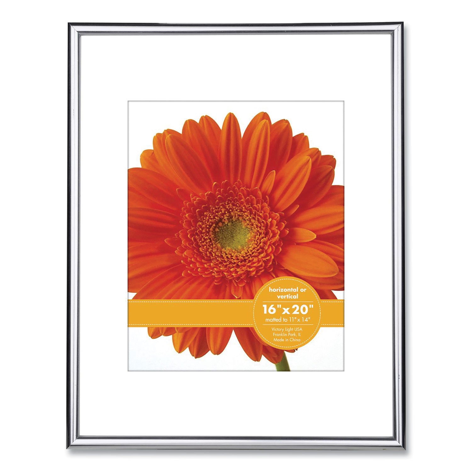 metallic-poster-frame-with-mat-11-x-14-insert-silver-black_vluvf2001b1620s - 1