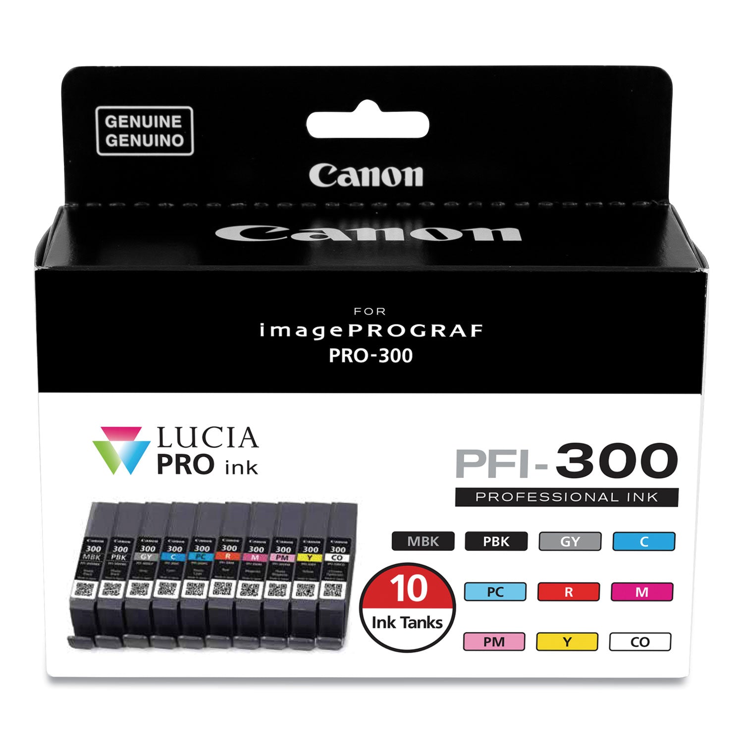 4192c007-pfi-300-ink-matte-black-photo-black-gray-cyan-photo-cyan-red-magenta-photo-magenta-yellow-co-10-pack_cnm4192c007 - 1