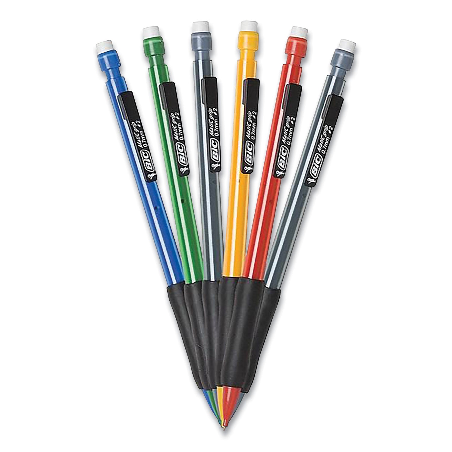 Xtra-Comfort Mechanical Pencil, 0.7 mm, HB (#2), Black Lead, Assorted Barrel Colors, 6/Pack -