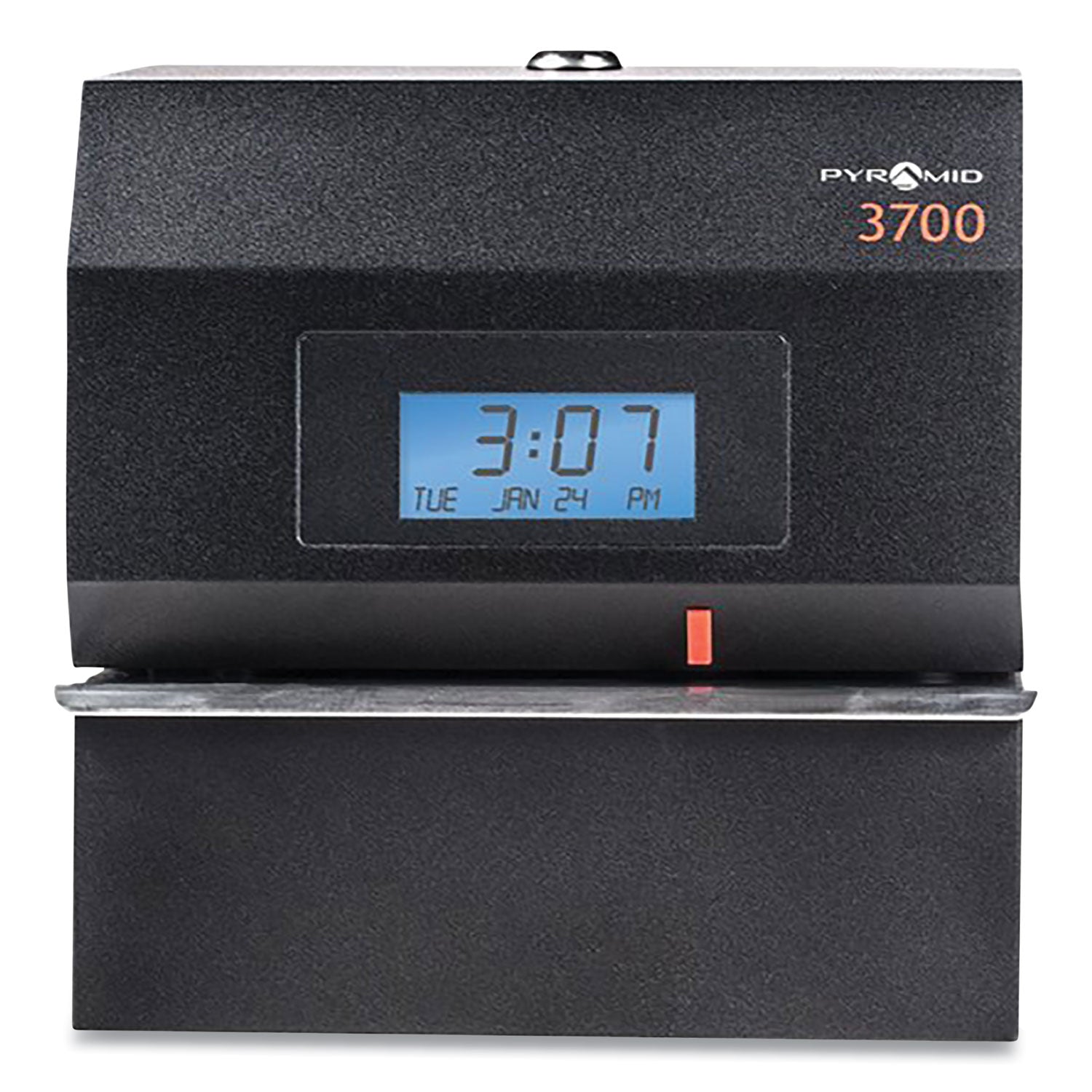 3700 Heavy-Duty Time Clock and Document Stamp, LCD Display, Black -