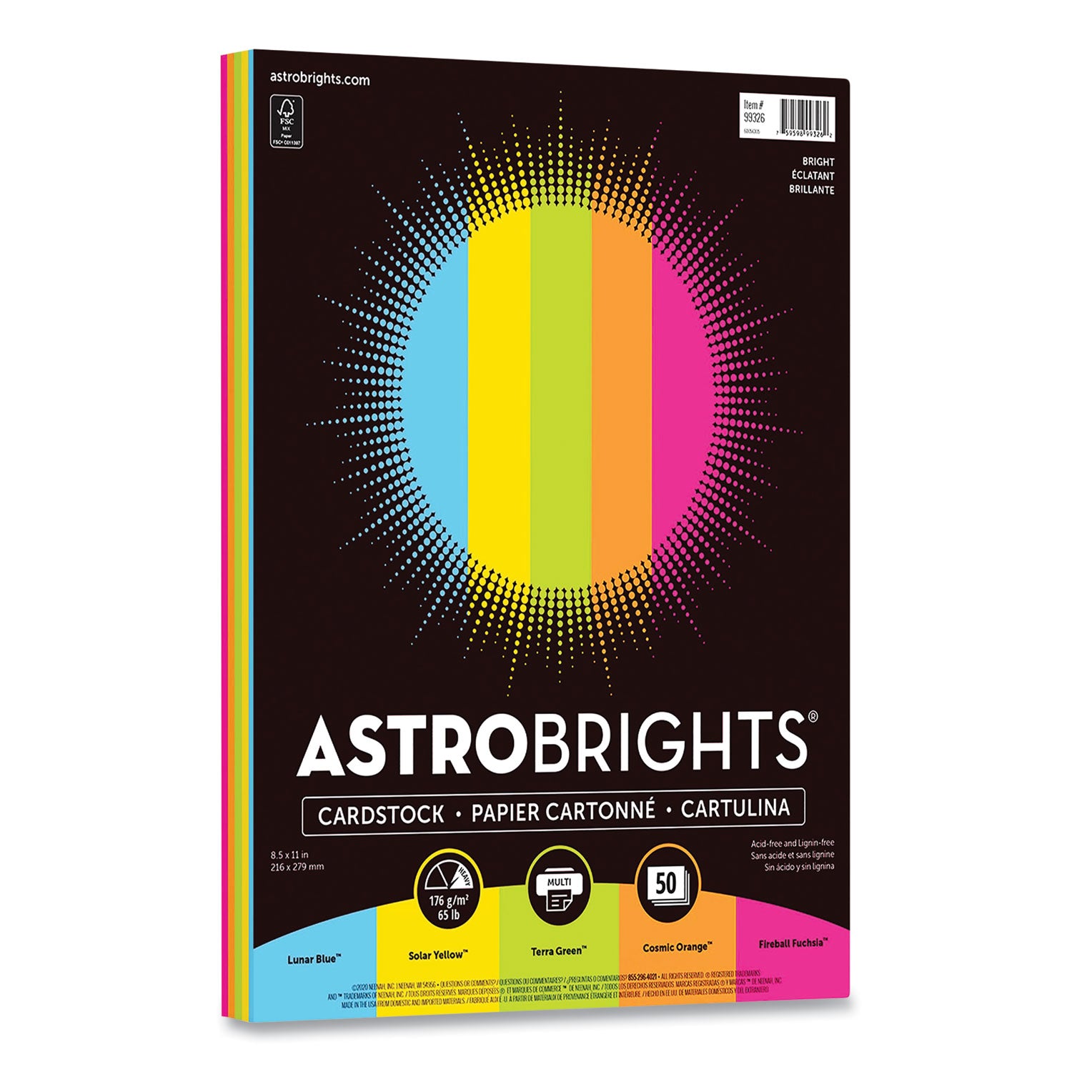 color-cardstock-65-lb-cover-weight-85-x-11-assorted-bright-colors-50-pack_wau9932601 - 1