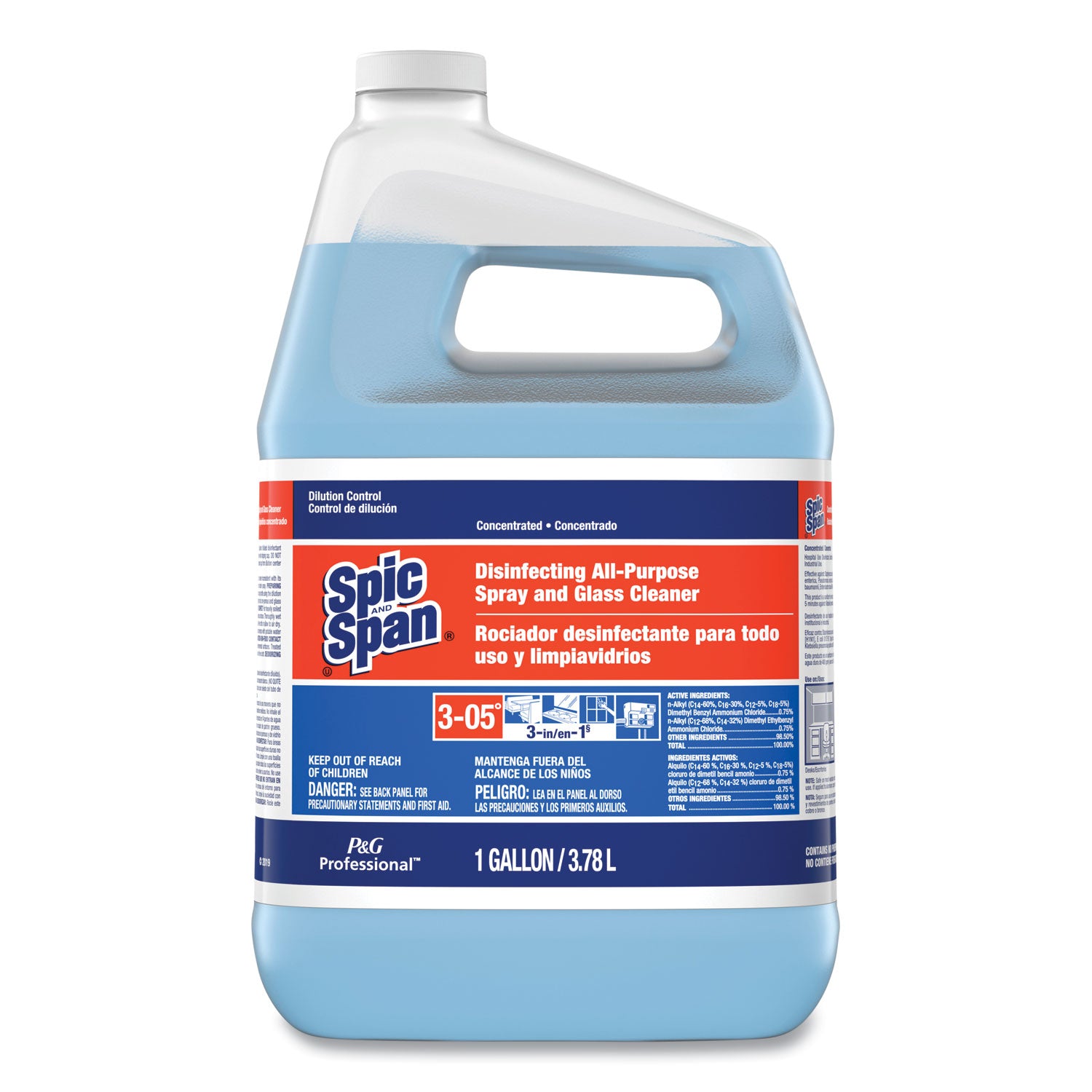 Disinfecting All-Purpose Spray and Glass Cleaner, Concentrated, 1 gal, 2/Carton -
