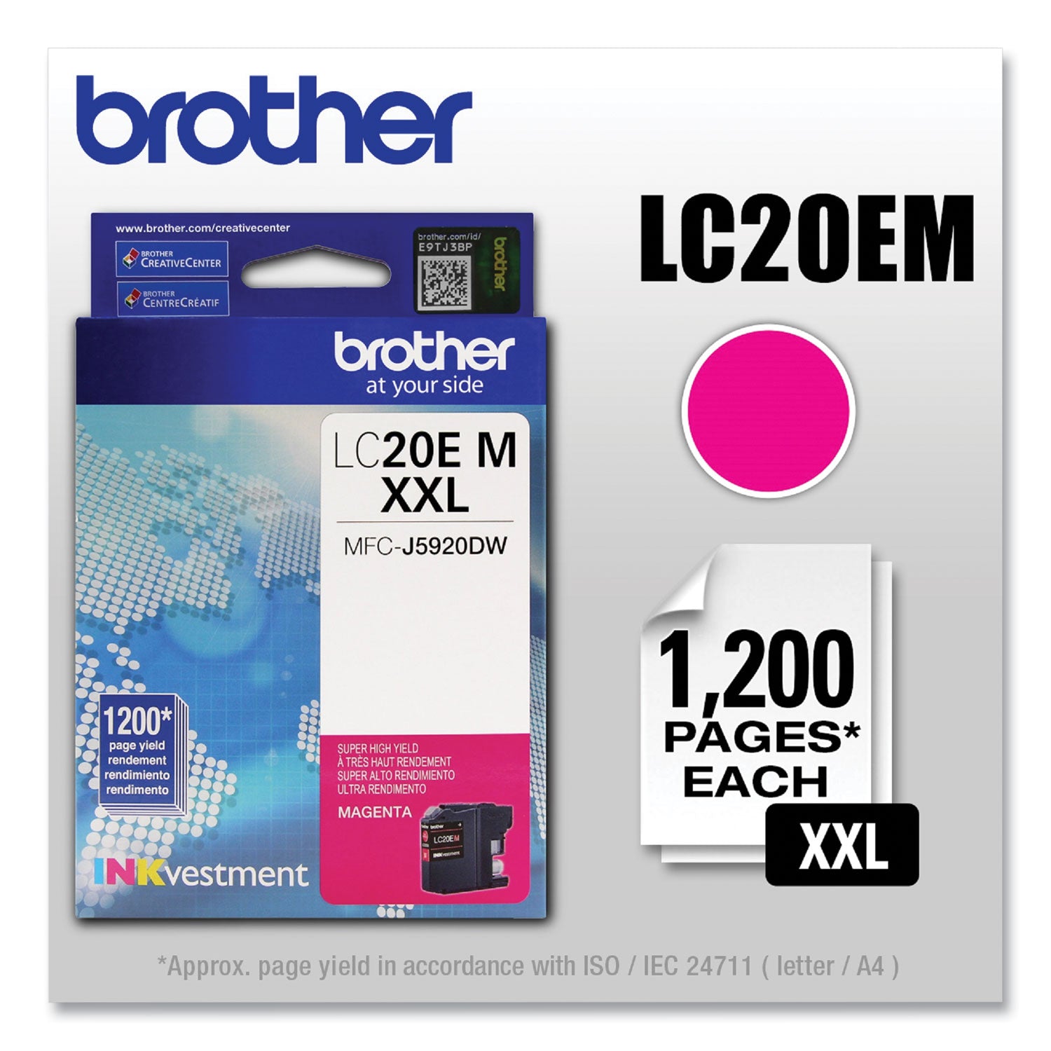 LC20EM INKvestment Super High-Yield Ink, 1,200 Page-Yield, Magenta -