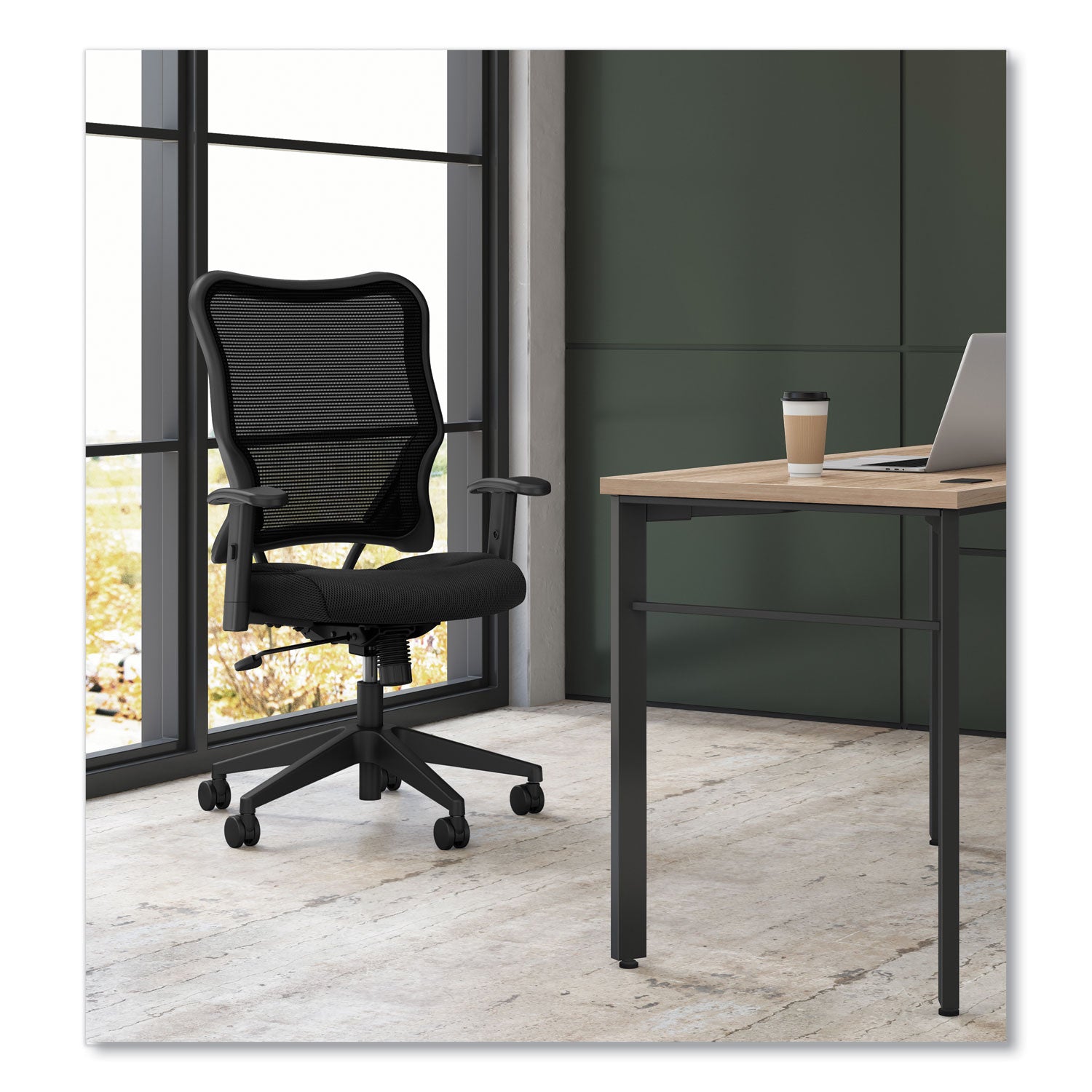 VL702 Mesh High-Back Task Chair, Supports Up to 250 lb, 18.5" to 23.5" Seat Height, Black -